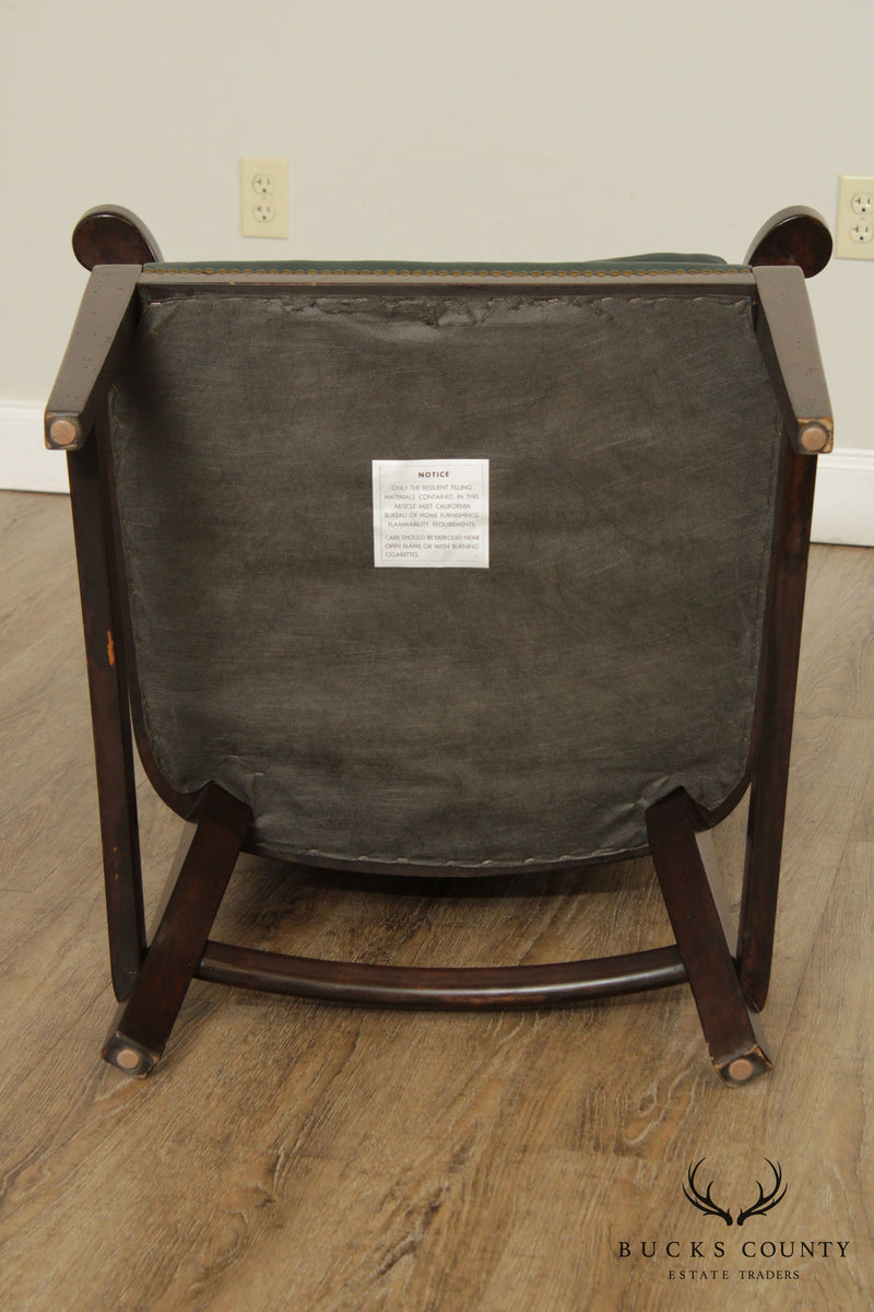 Minton-Spidell George III Style Green Leather Armchair