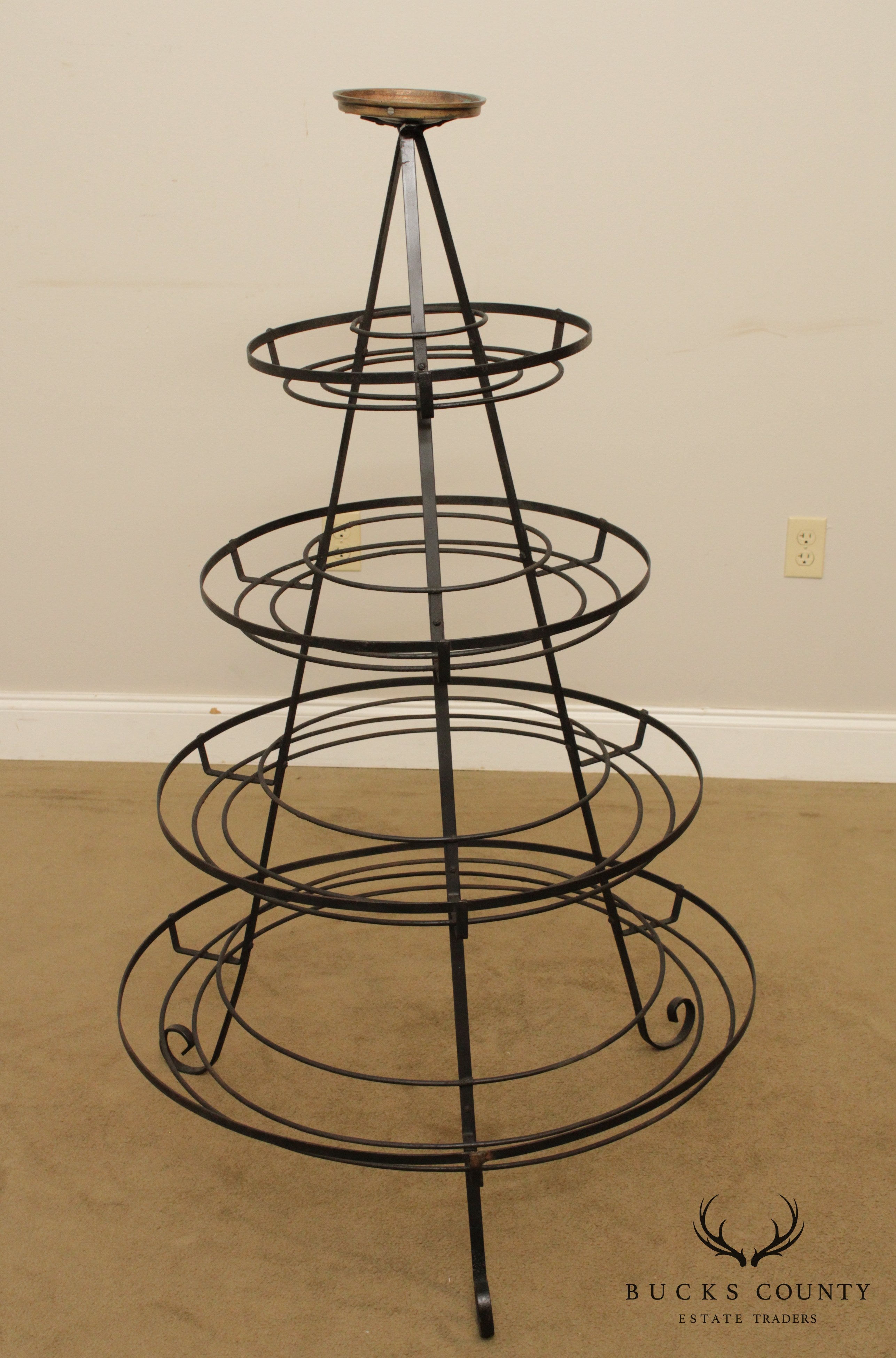 Vintage Wrought Iron Circular Tiered Garden