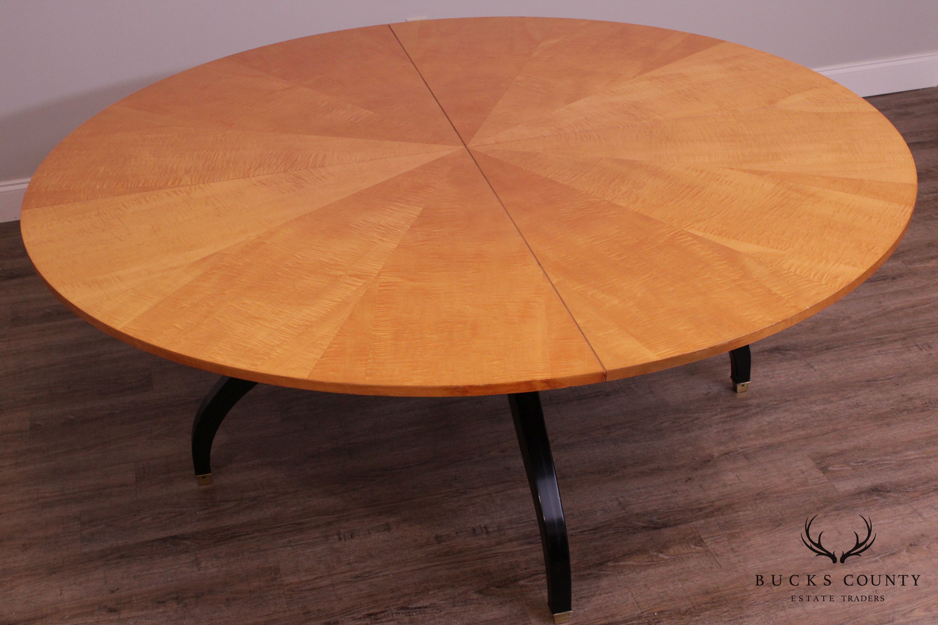 Drexel Heritage "Classic Statement" 72" Round Sunburst Satinwood Regency Style Dining Table