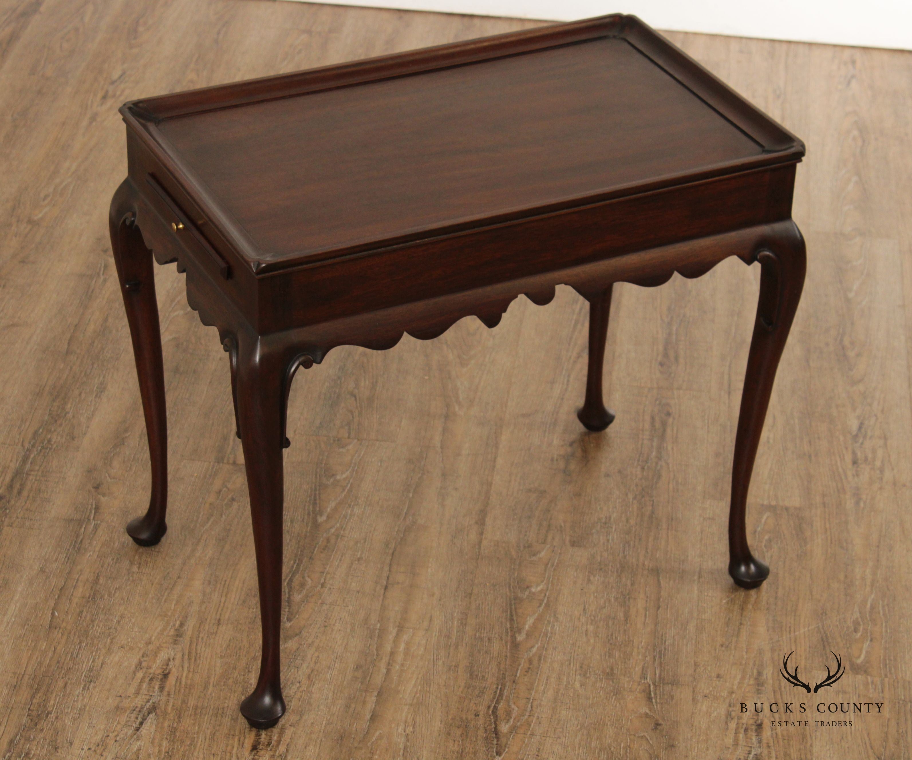 Henkel Harris Queen Anne Style Mahogany Tea Table