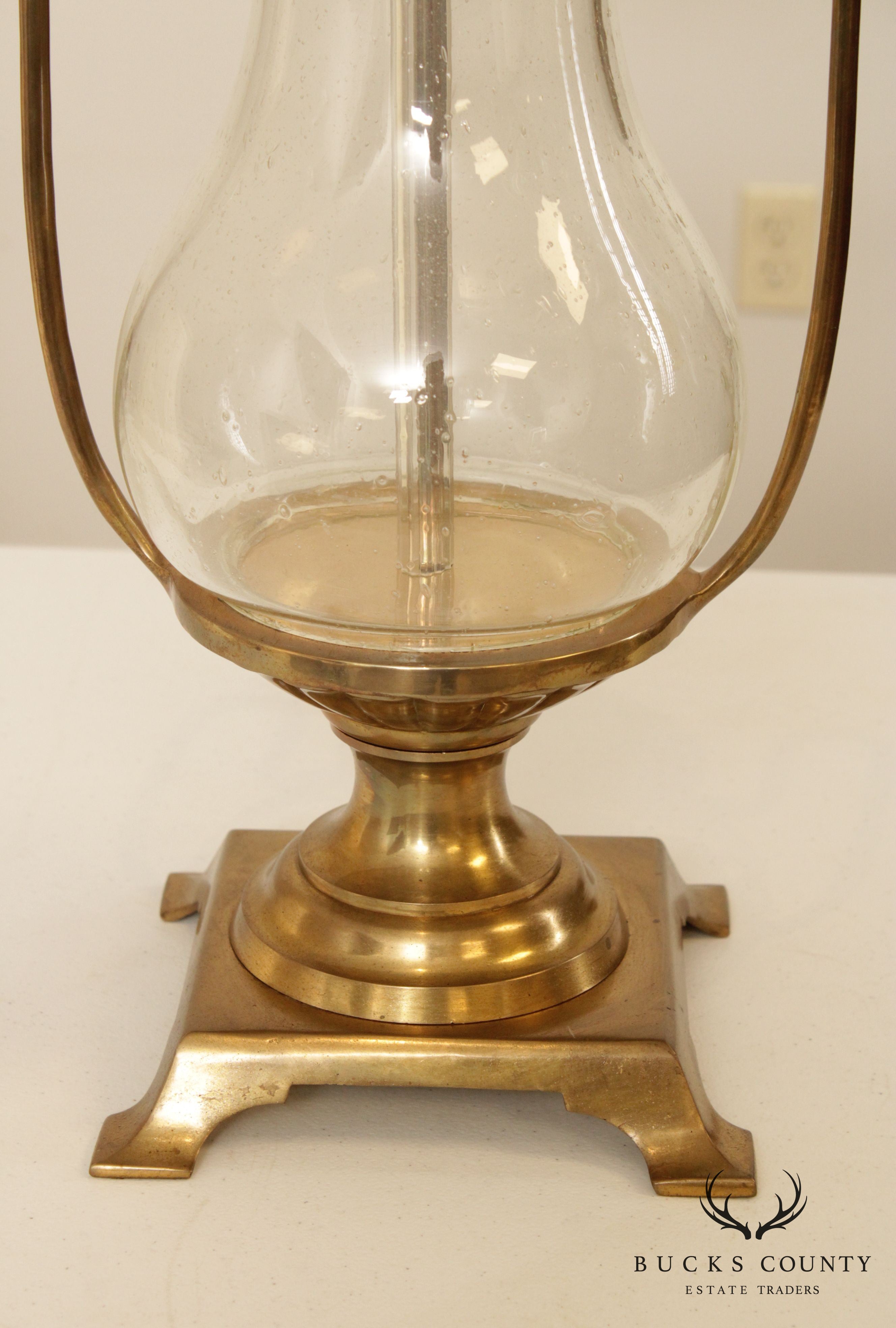 Chapman Seeded Glass and Brass Table Lamp