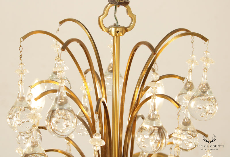 18th Century English Regency Crystal and Brass Chandelier