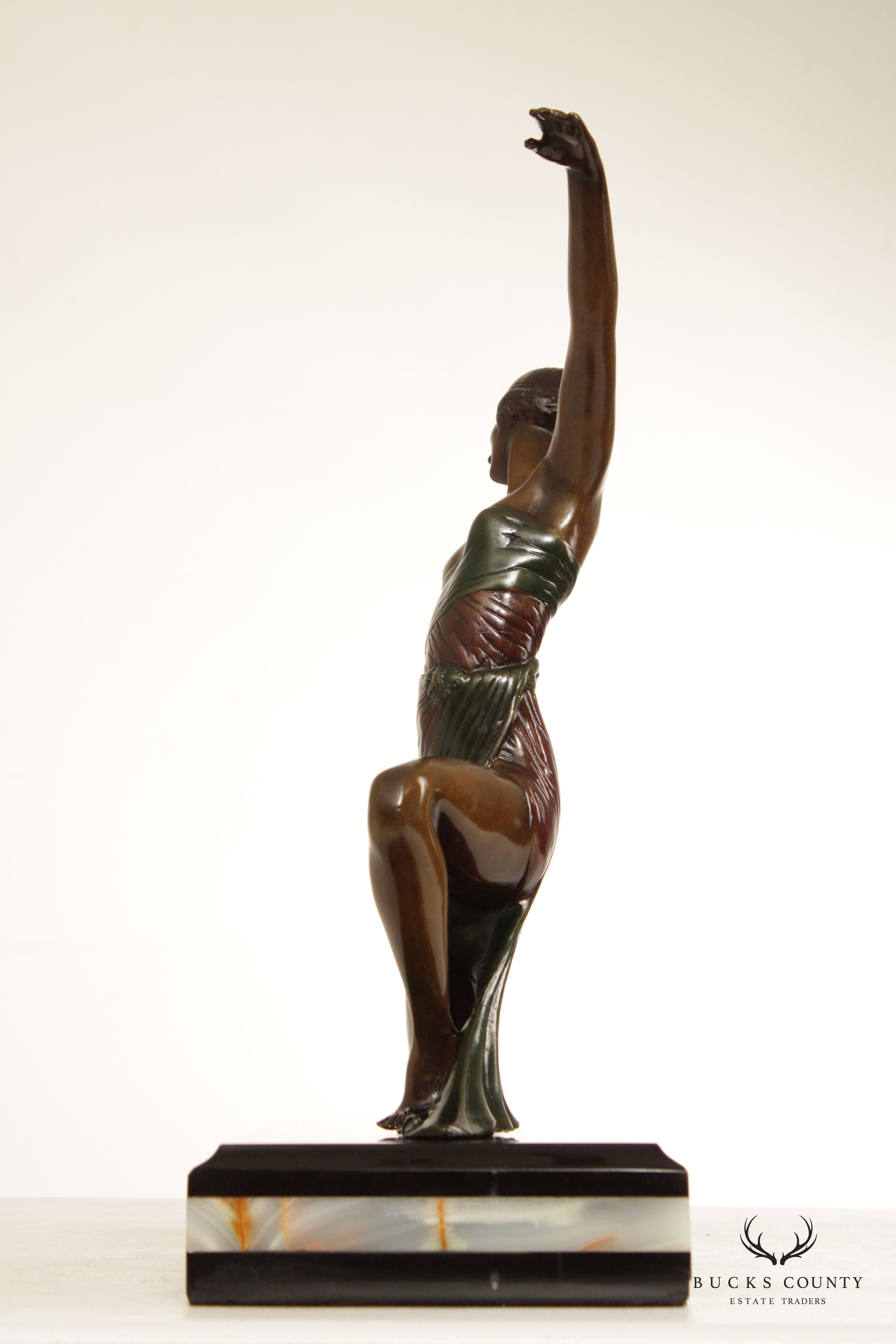 Art Deco Kneeling Dance Bronze Sculpture, After Demétre Chiparus