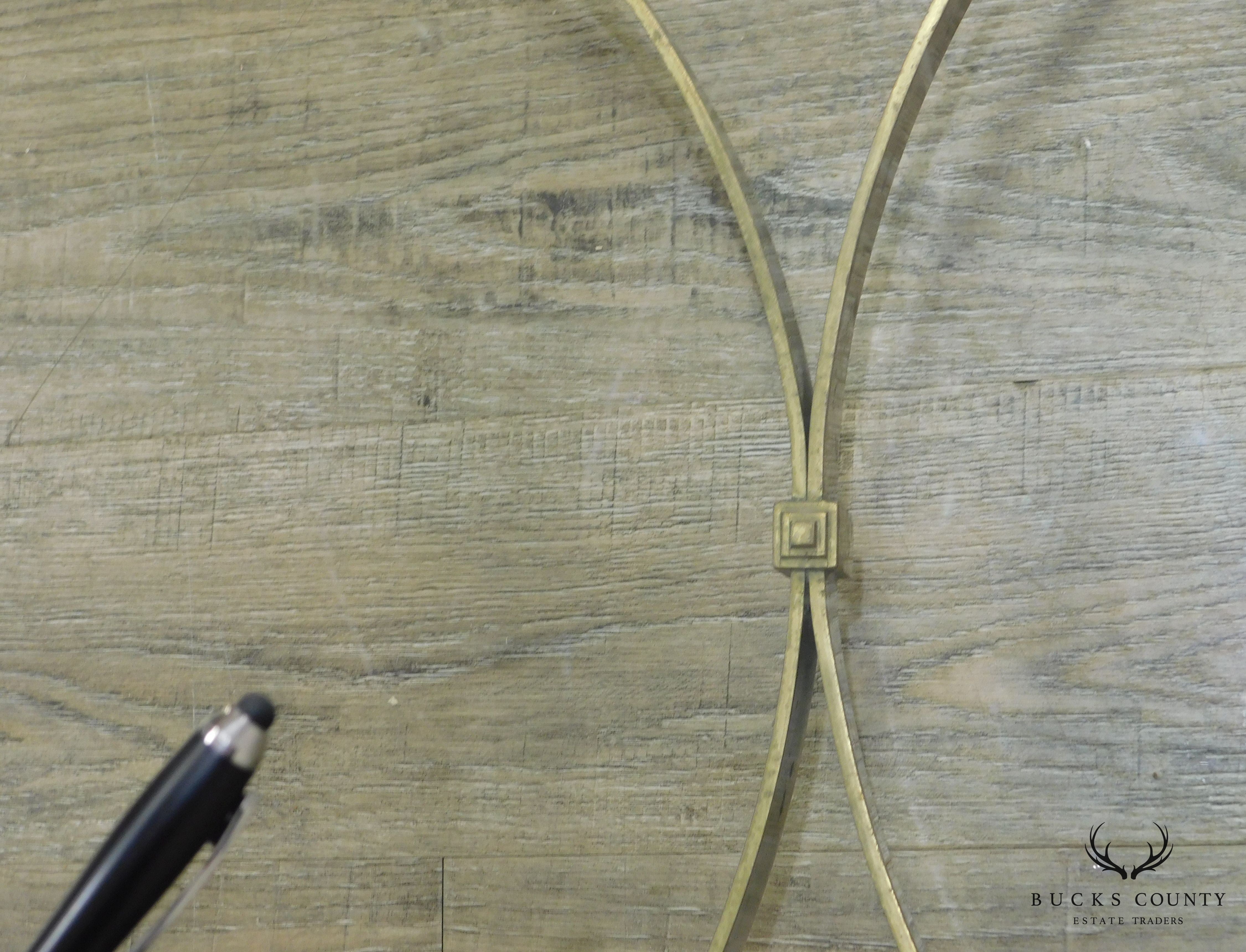 Quality Vintage Brass Base Glass Top Coffee Table