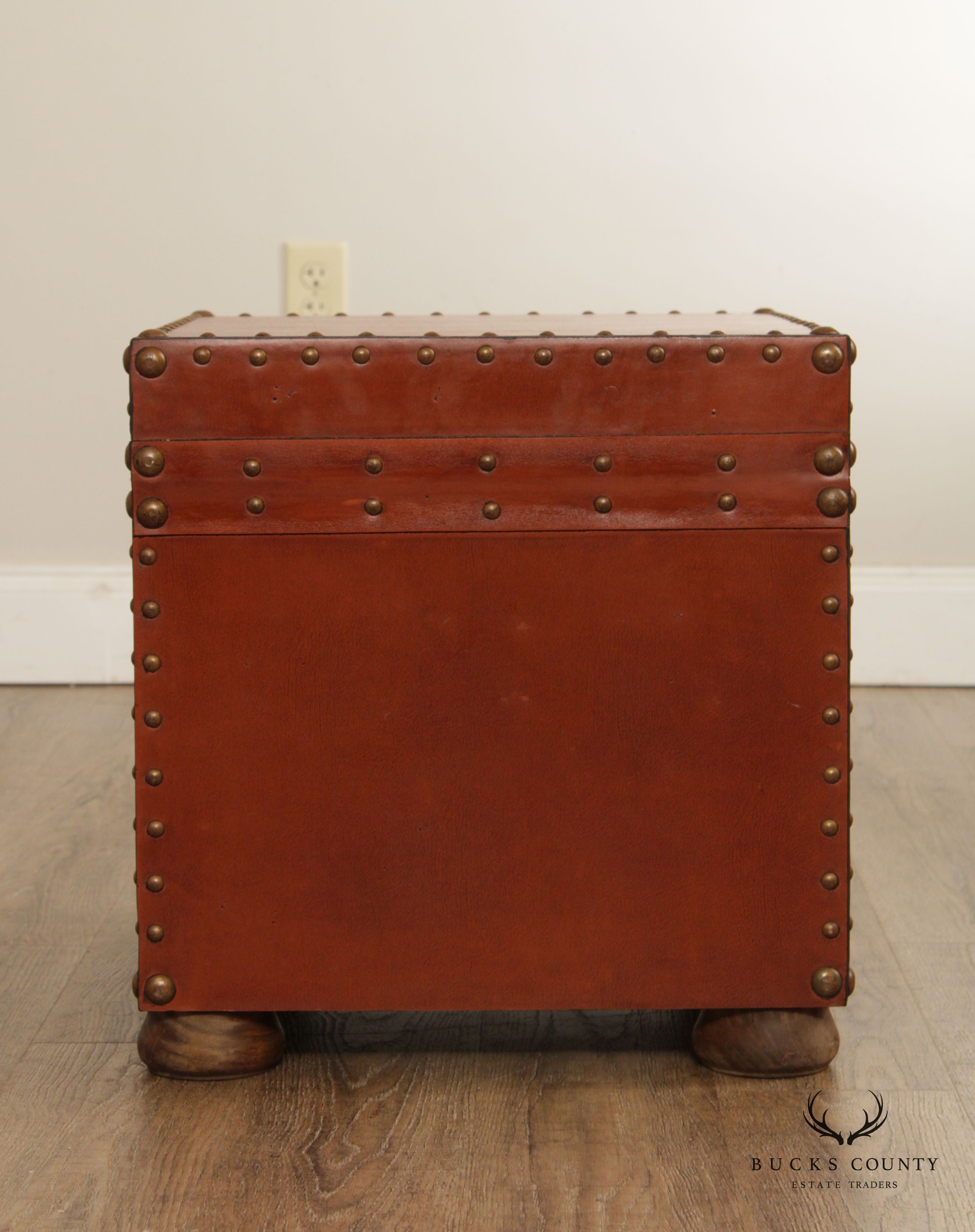 Rustic European Style Leather Wrapped Chest