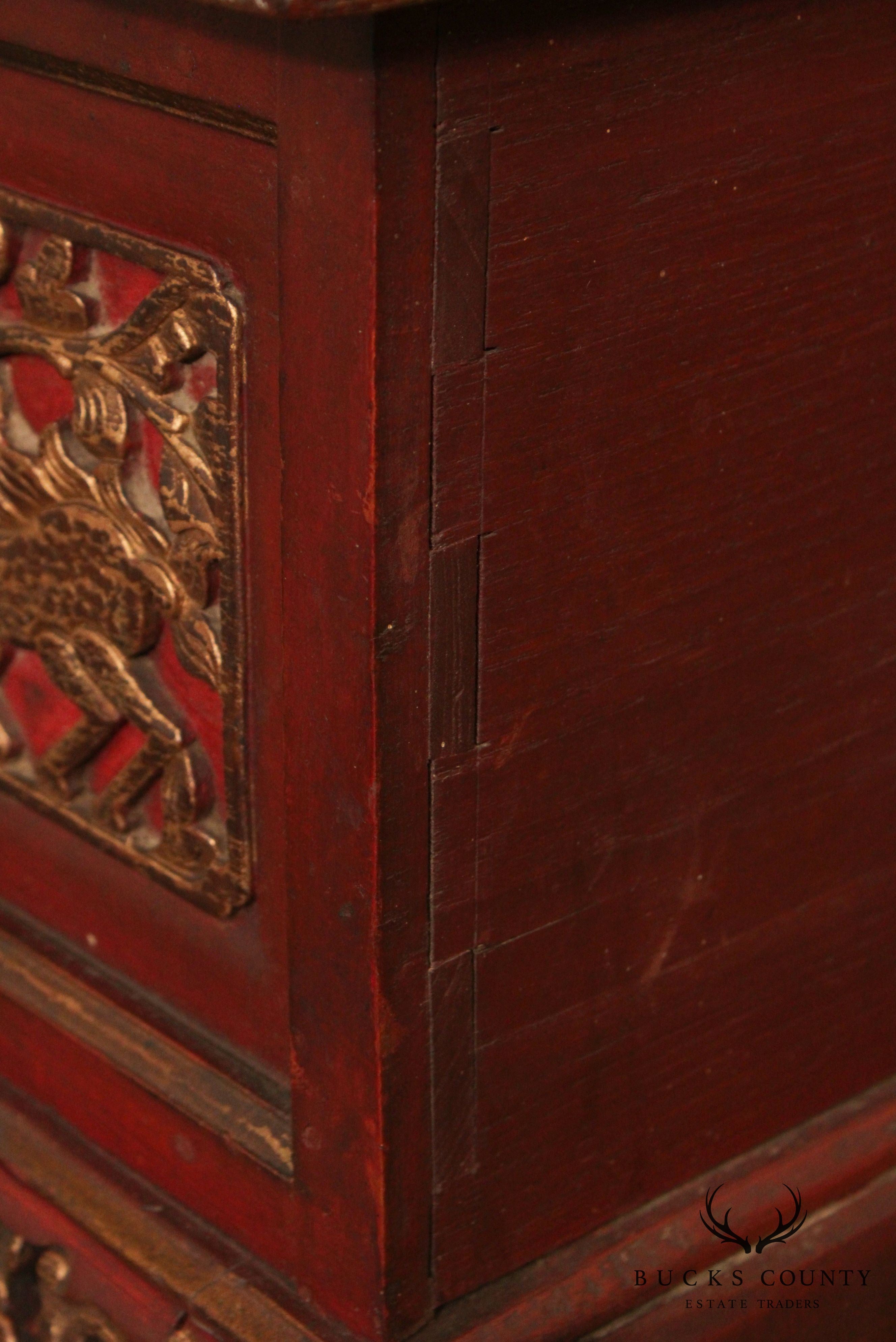 Antique Chinese Hardwood Carved Chest