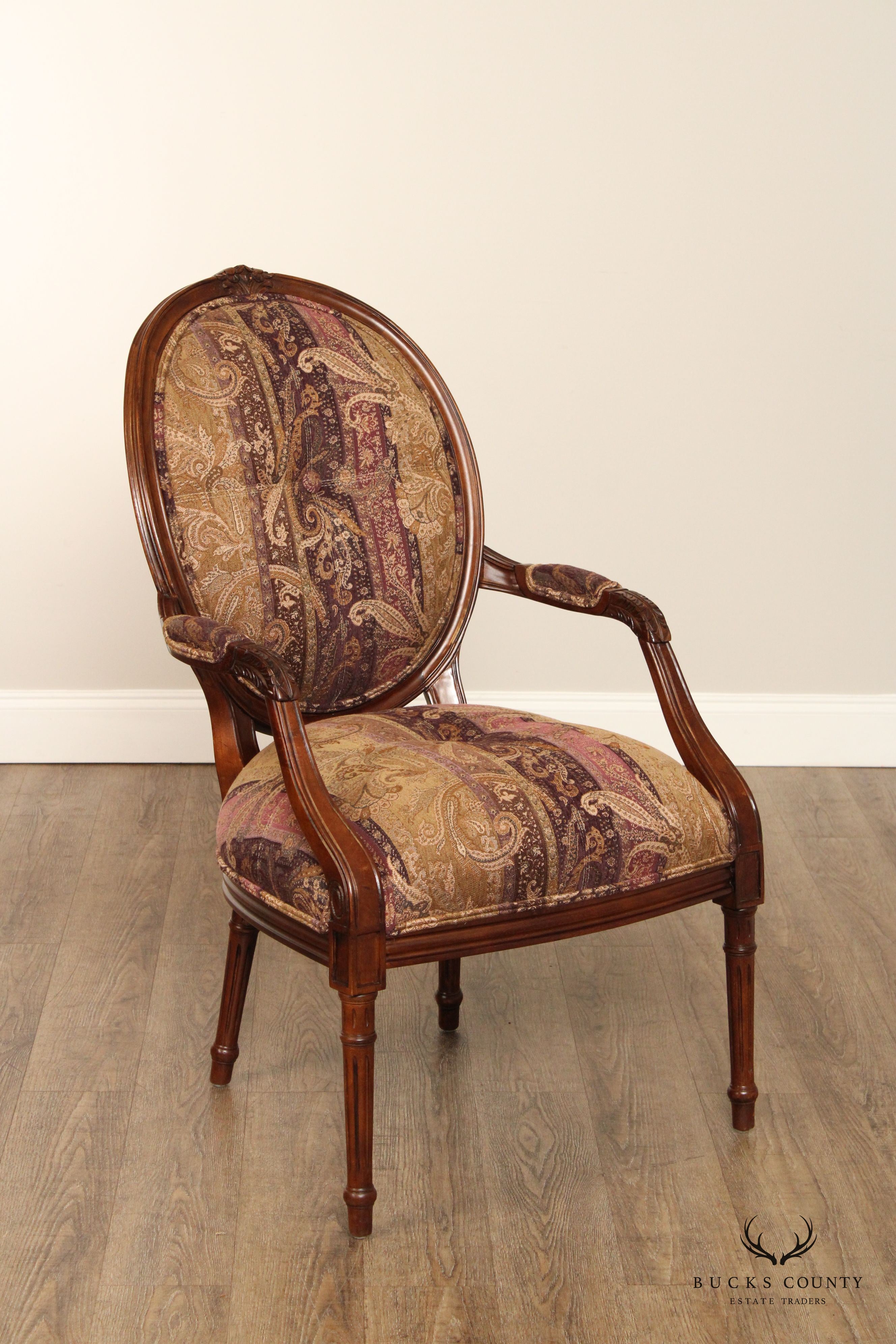 Century Furniture French Louis XVI Style Pair of Armchairs