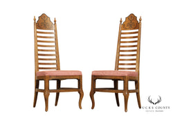 Drexel "Esperanto" Collection Vintage Pair Ladder Back Side Chairs