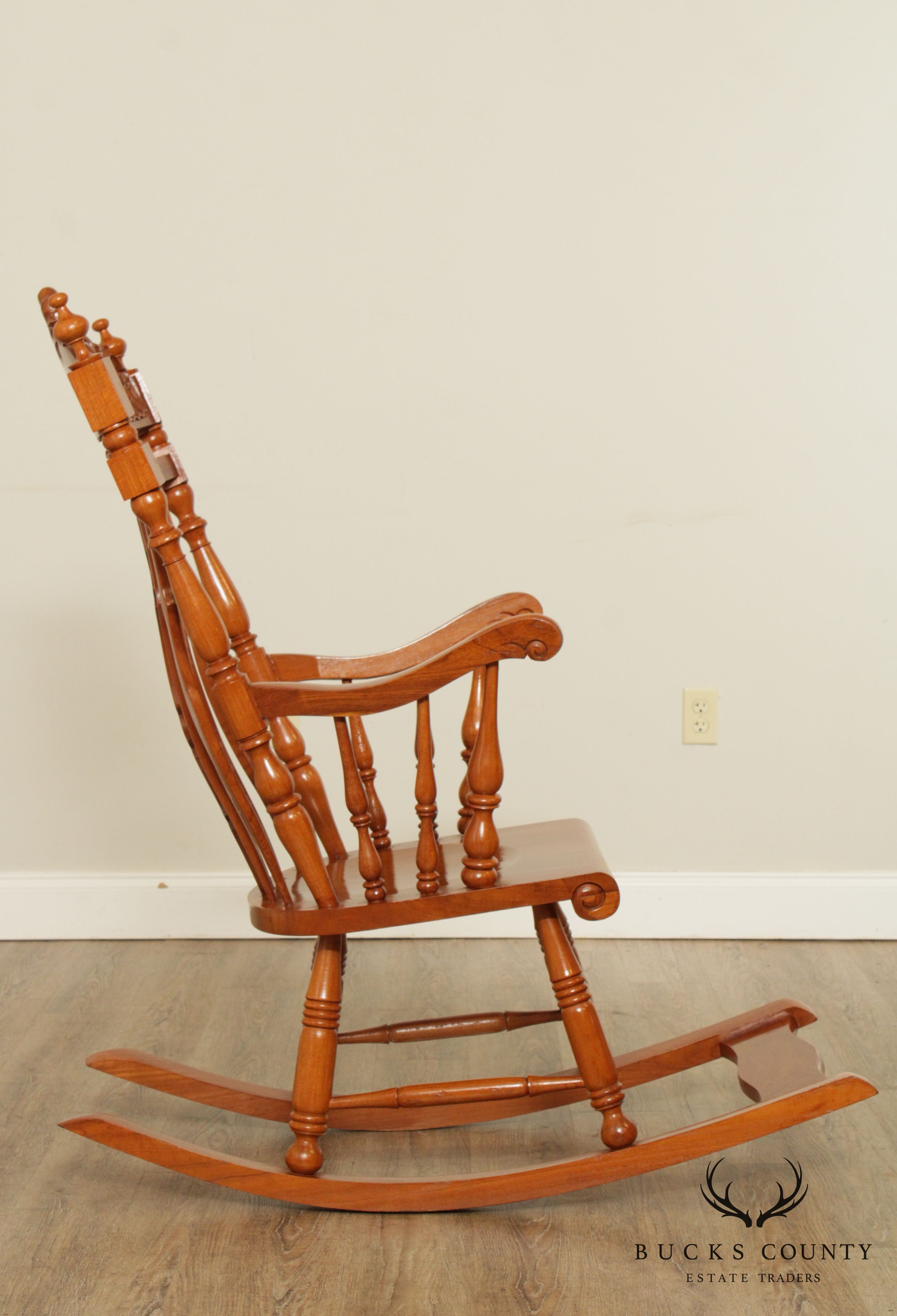 Custom Quality Renaissance Revival Style Carved Rocker