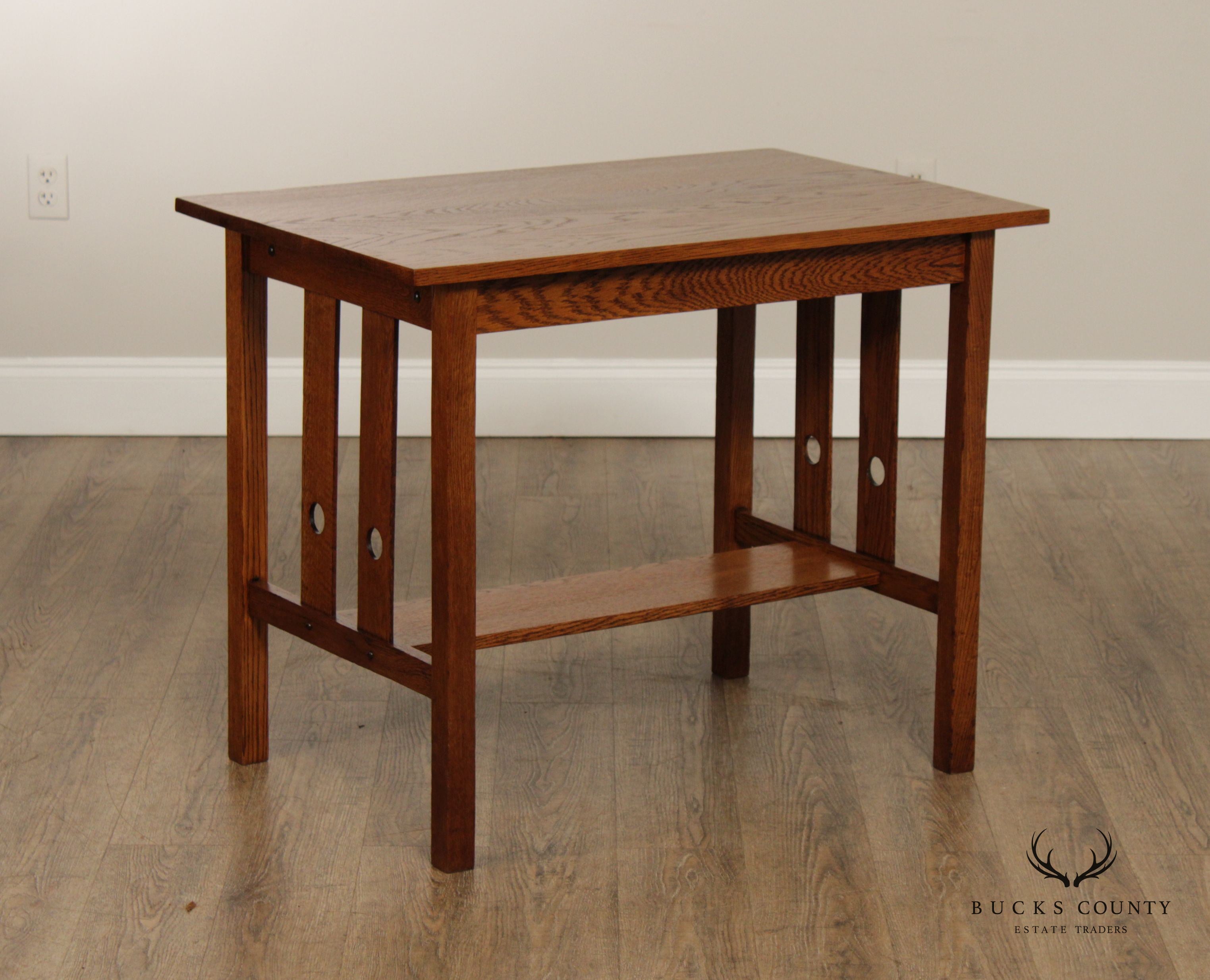 Antique Mission Style Oak Writing Desk