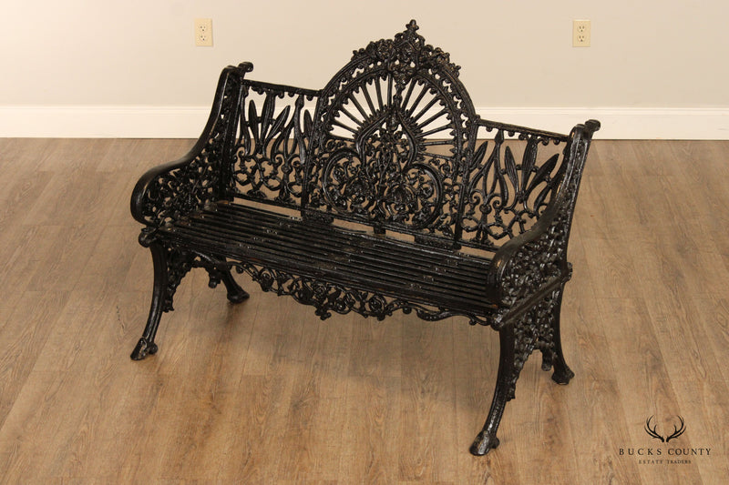 Victorian Style Pair of Quality Cast Iron Outdoor Garden Benches