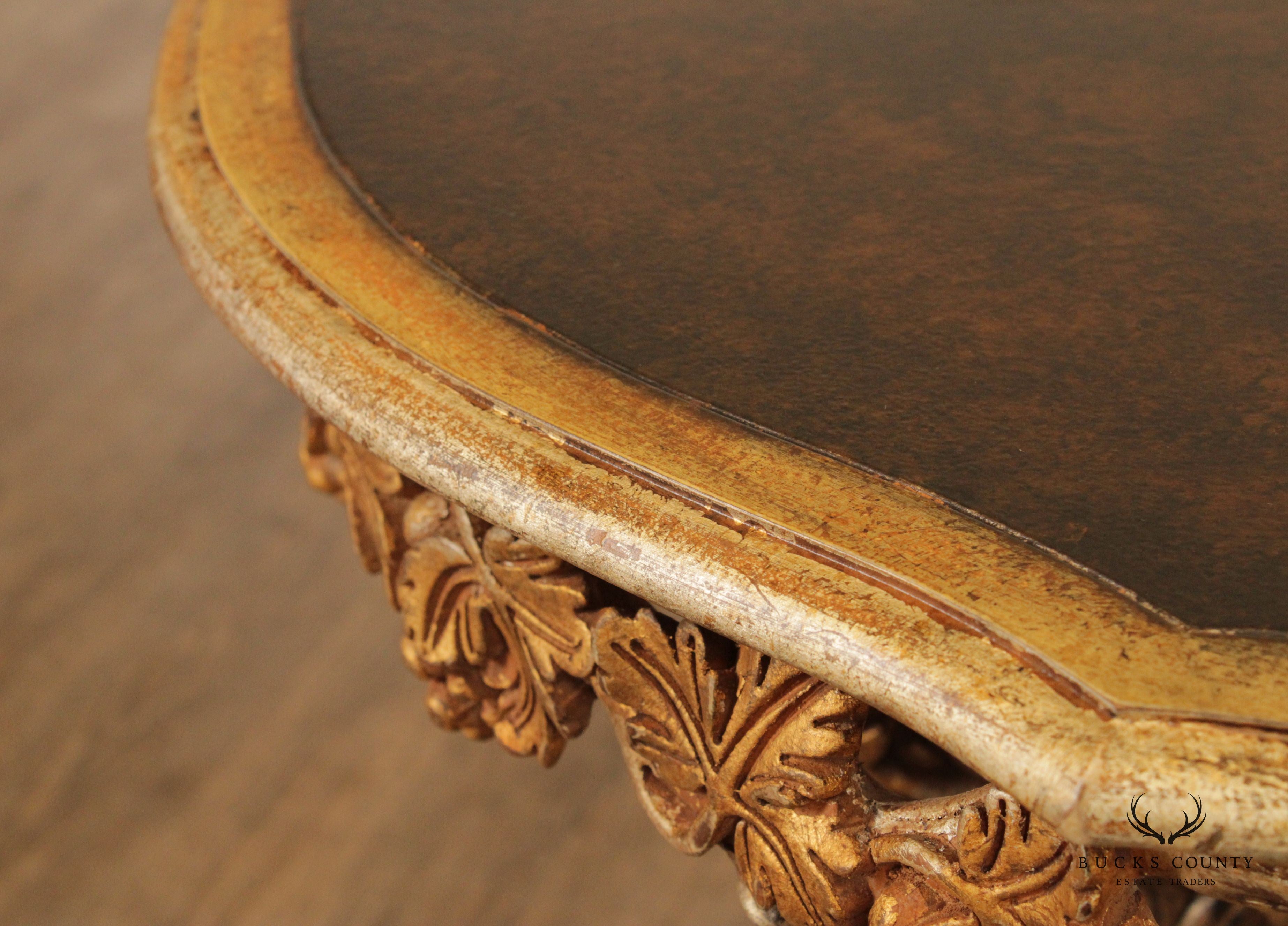 Italian Venetian Carved Wood Faux Bois Center Table