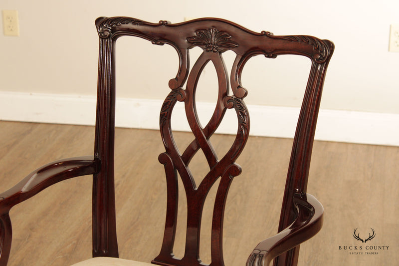 Kindel Chippendale Style Set Of 10 Carved Mahogany Dining Chairs