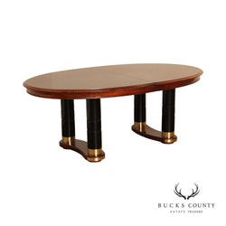 Stanley Empire Style Extendable Oval Cherry Dining Table