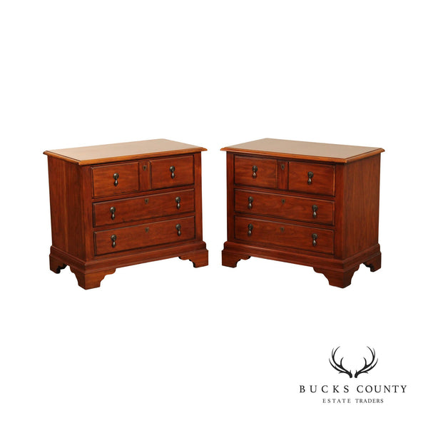 Drexel European Themes Collection Pair Cherry Nightstands