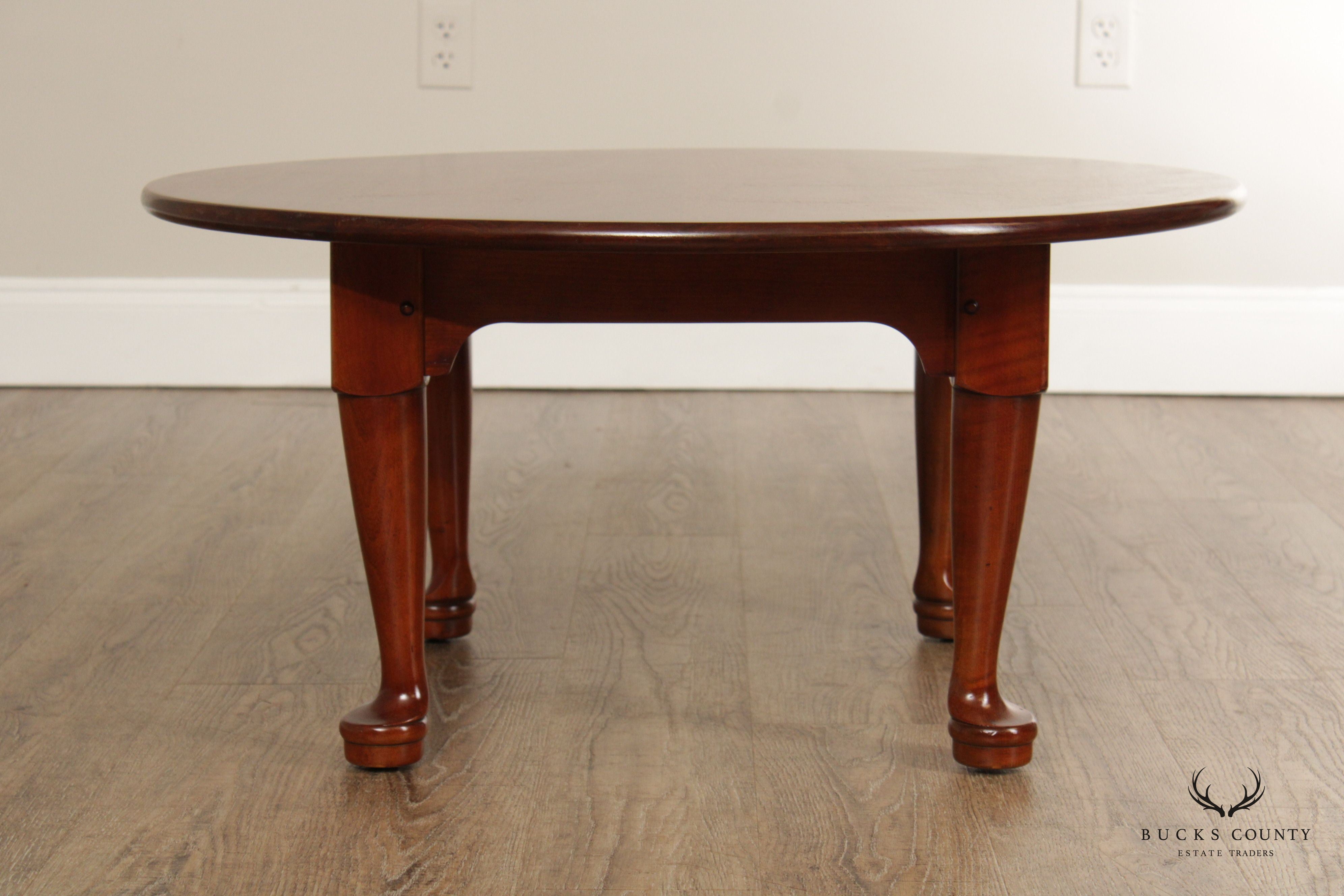 Stickley Queen Anne Style Vintage Round Cherry Coffee Table