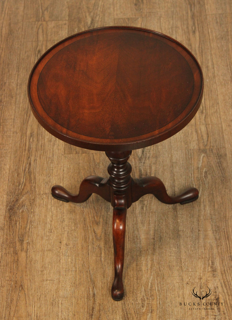 1940's Georgian Style Round Mahogany Small Wine Table