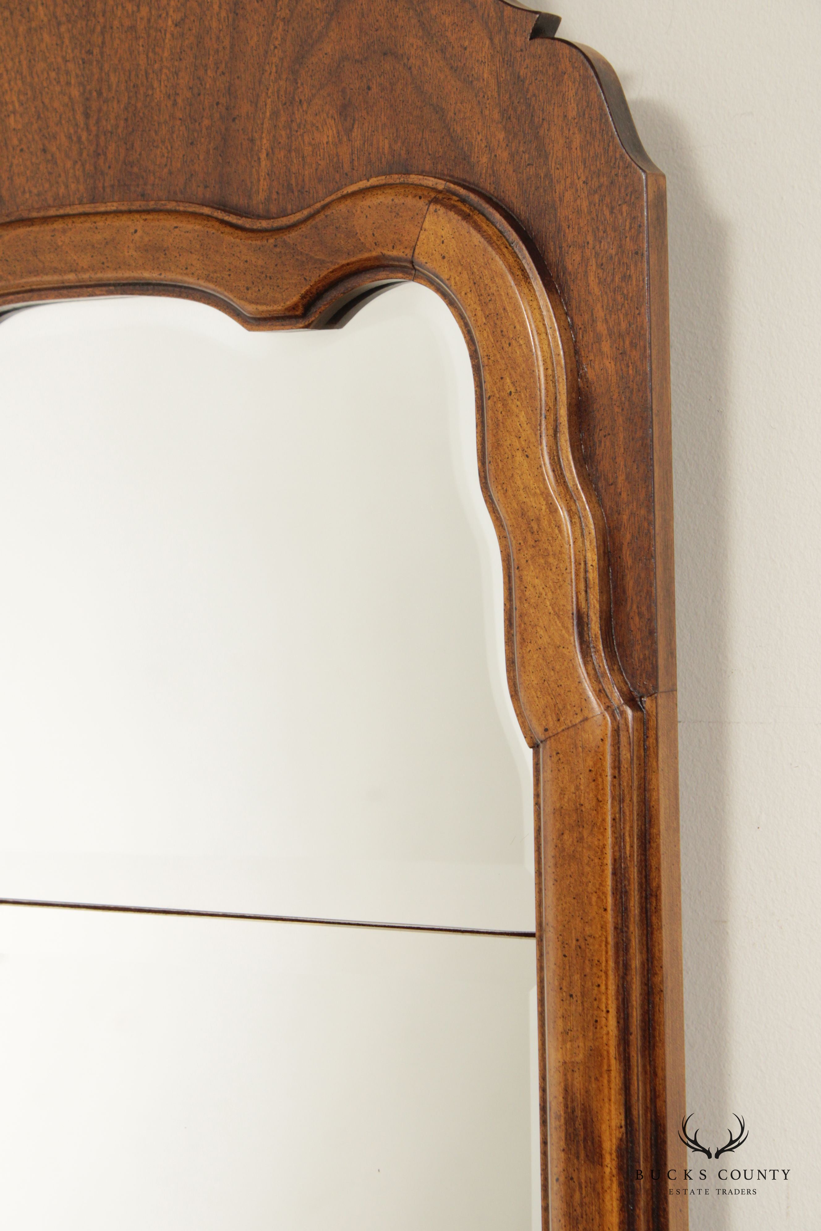 Brandt Queen Anne Style Walnut Looking Glass Wall Mirror