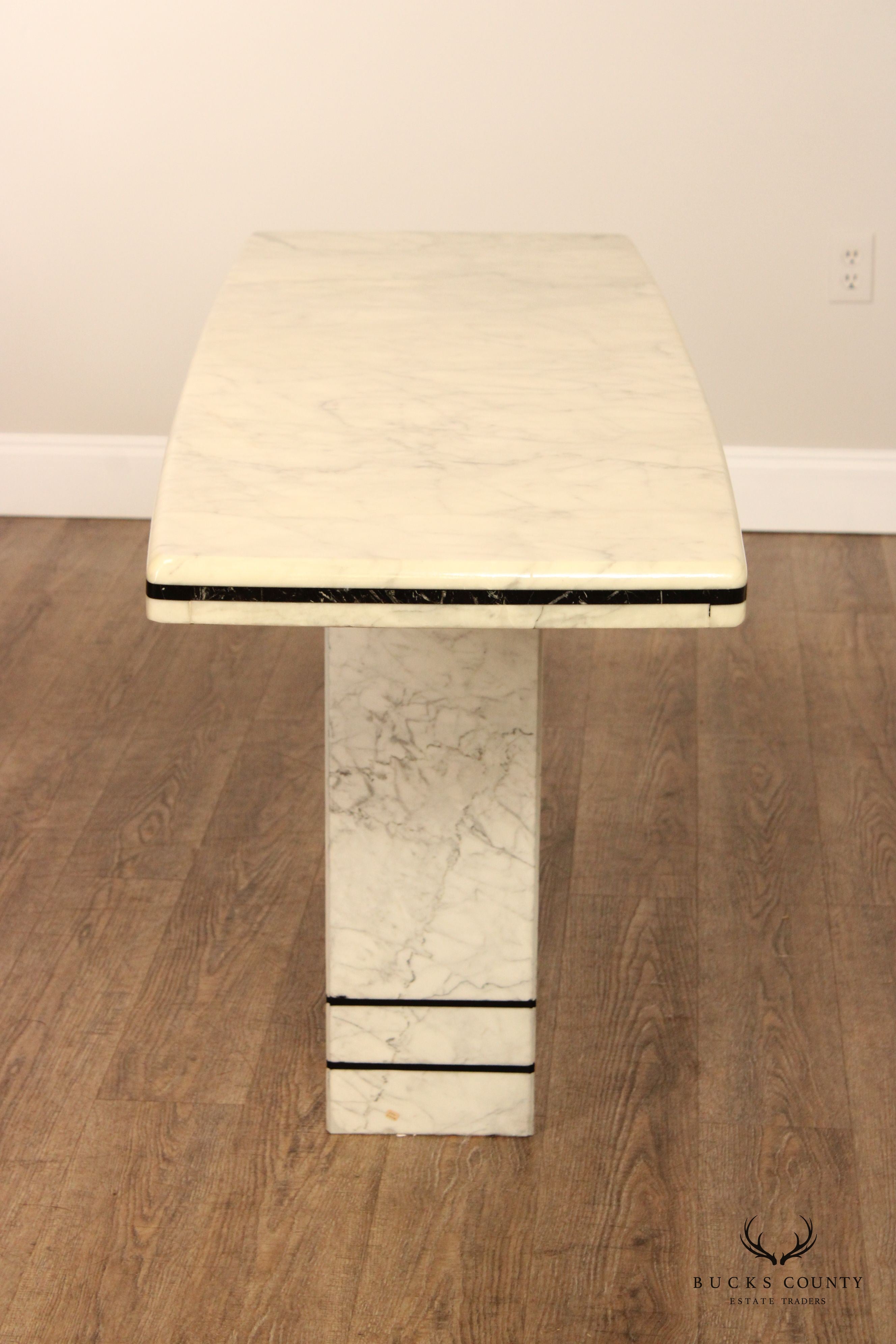 Italian Postmodern Marble Pedestal Console