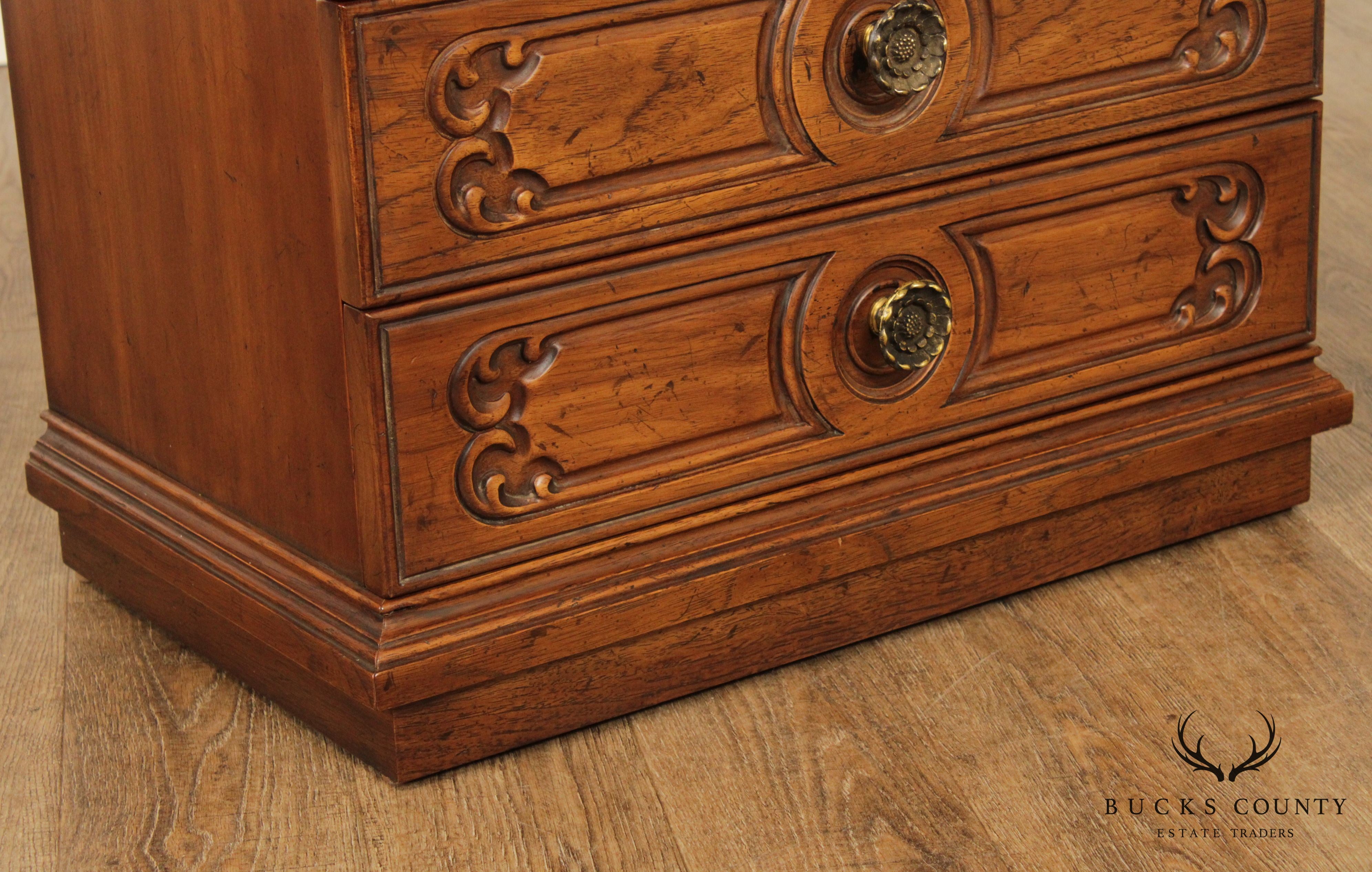 Heritage Grand Tour Collection Vintage Walnut 3 Drawer Chest, Nightstand