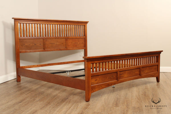 Mission Style Slatted Oak King Size Bed