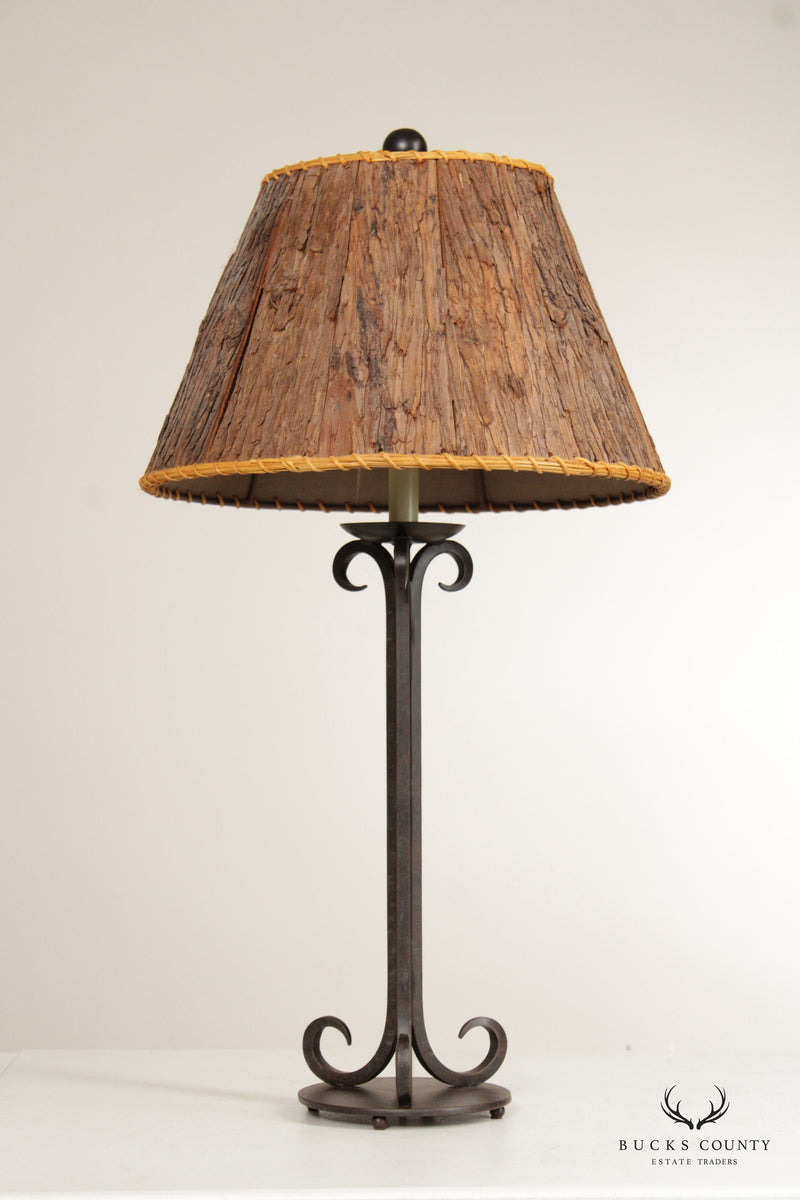 The Natural Light Rustic Style Wrought Iron Table Lamp