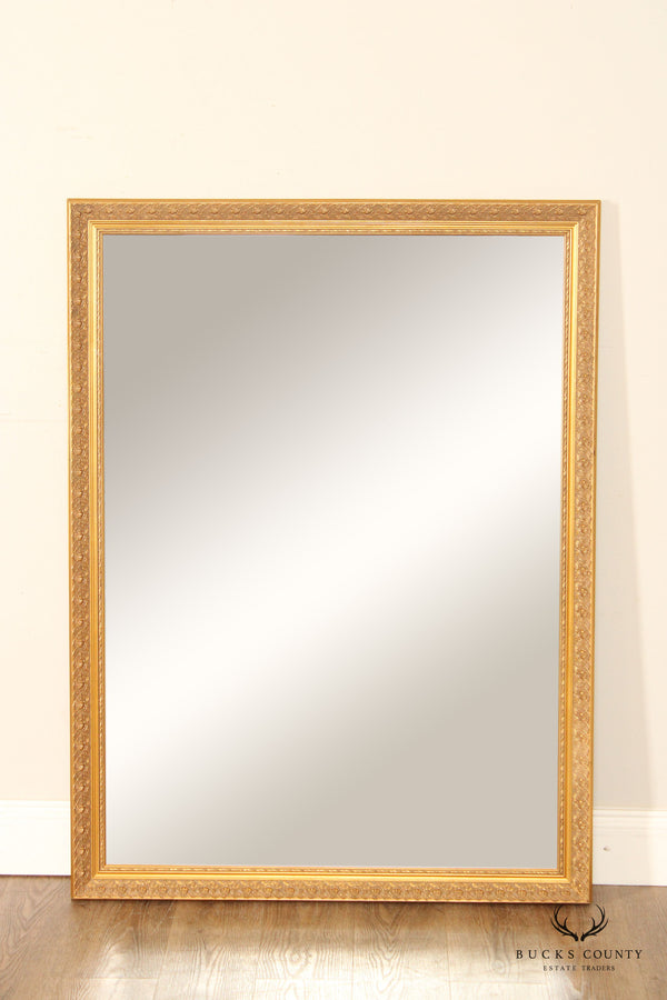 Traditional Style Floral Carved Giltwood Mirror