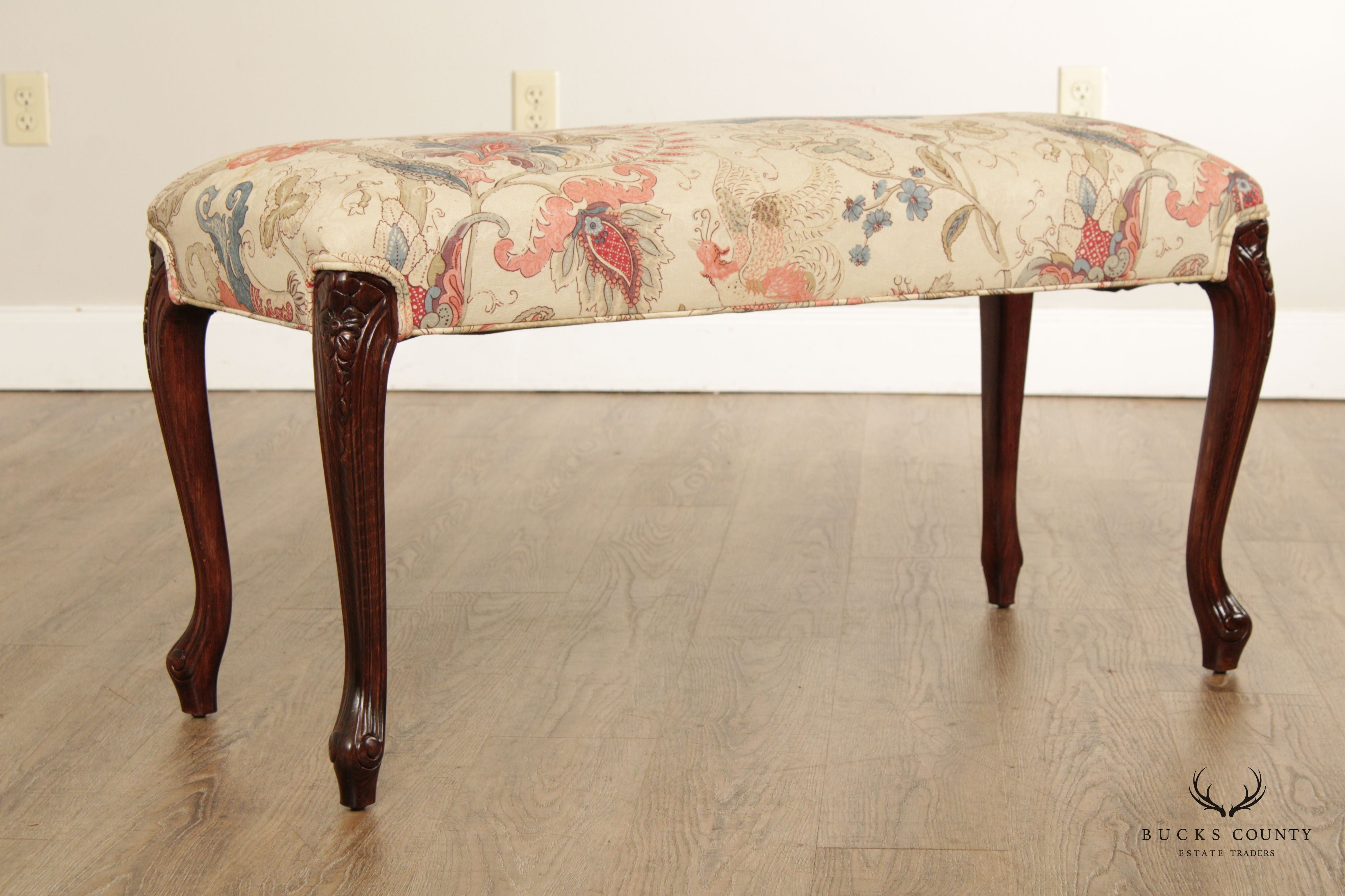 French Louis XV Custom Upholstered Bench