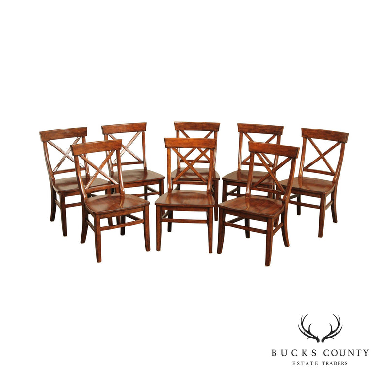 Pottery Barn Set of Eight X Back 'Aaron' Dining Chairs