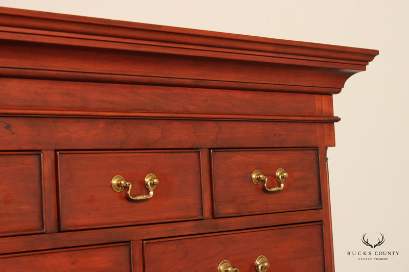 Henkel Harris Chippendale Style Cherry High Chest of Drawers