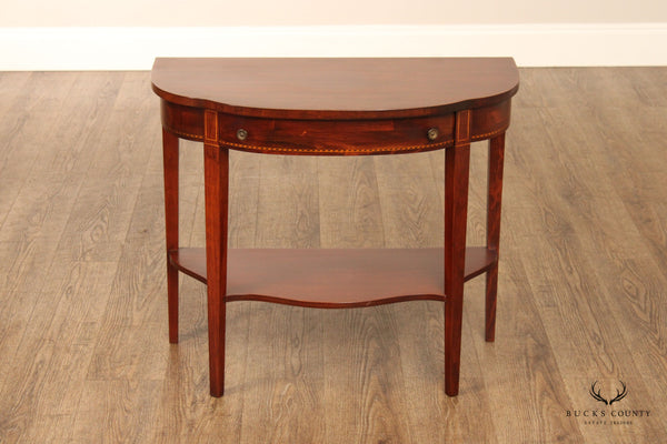 Mersman Federal Style Inlaid Mahogany Demilune Table