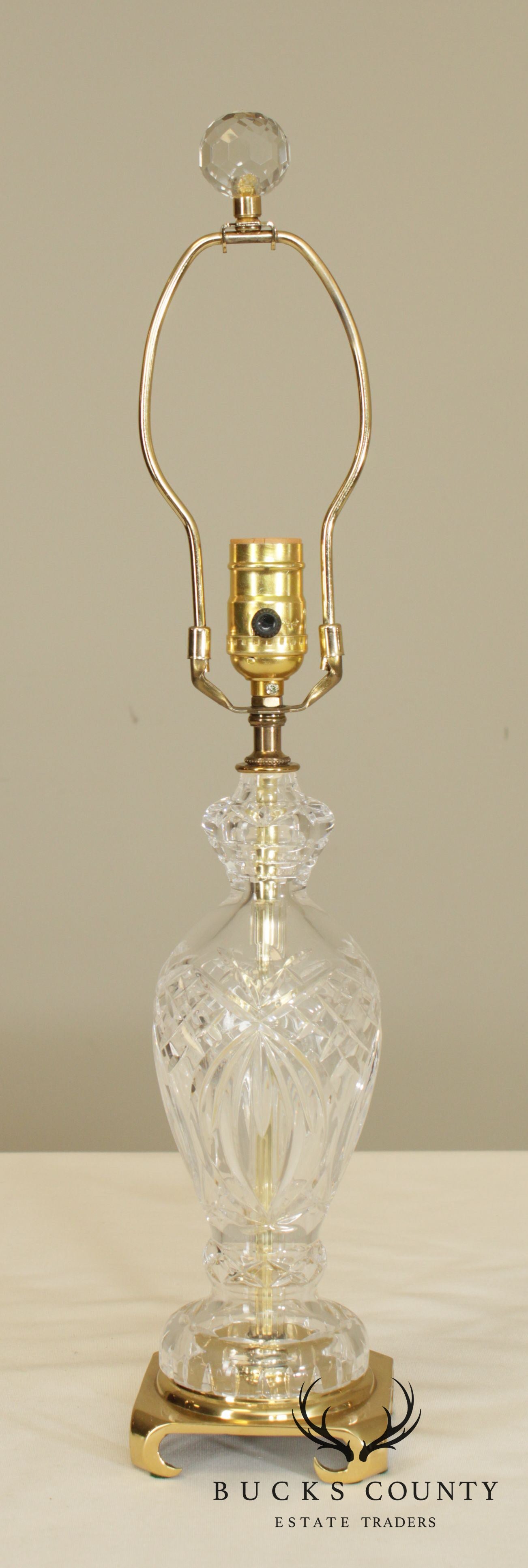 Crystal Baluster Shape Lamp With Brass Base