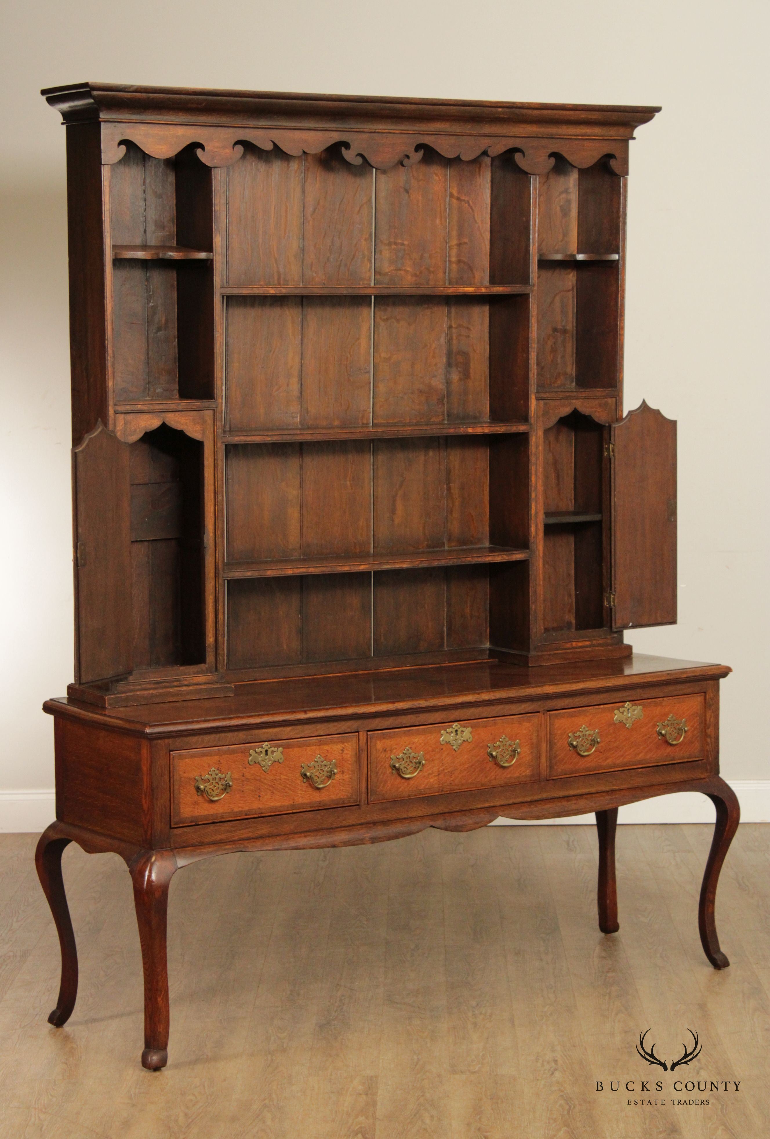 Antique English Oak Queen Anne Welsh Dresser