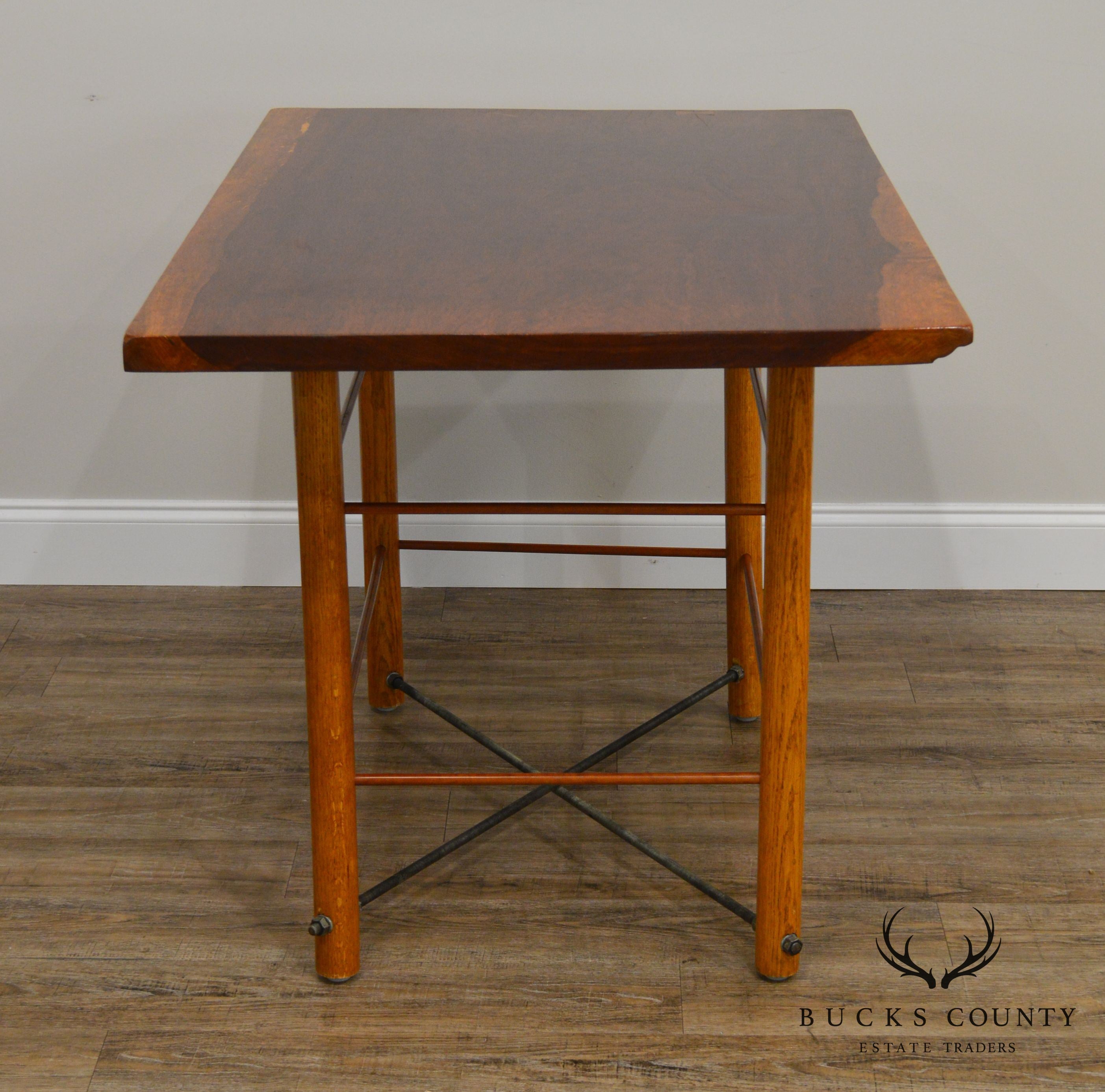 Exotic Rosewood top Studio Crafted Table with Bowtie and Cross