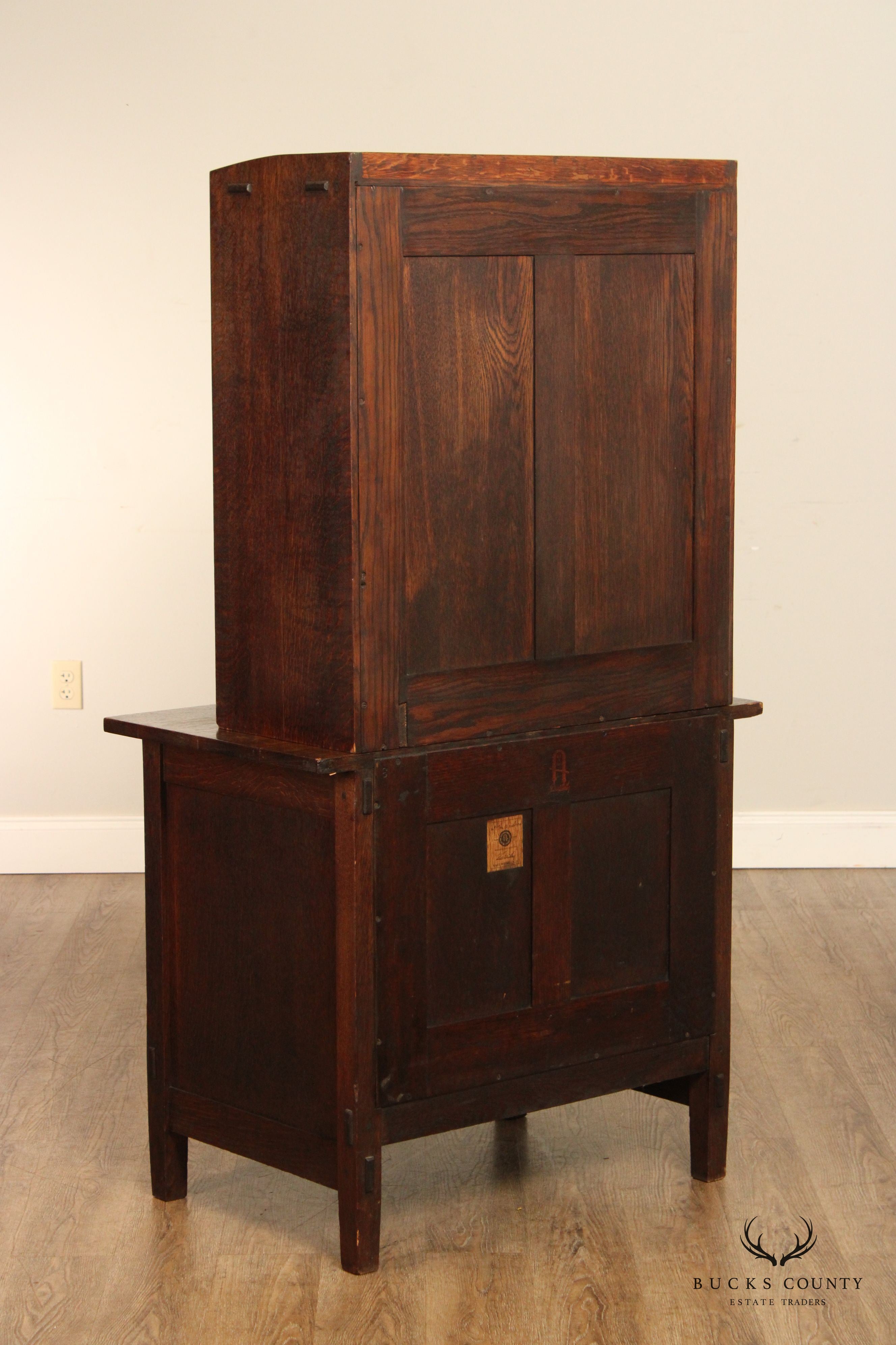 Antique Gustav Stickley Mission Oak Safe   Cabinet