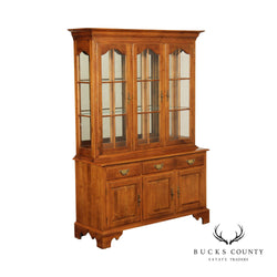 Ethan Allen 'Circa 1776' Two-Piece Maple China Display Cabinet