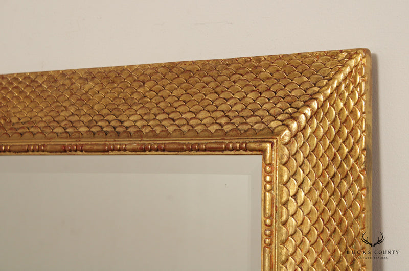 Elegant Carved Giltwood Beveled Wall Mirror