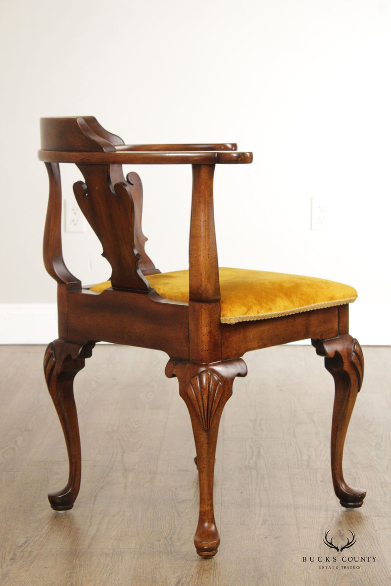Globe Furniture Co. Queen Anne Style Carved Mahogany Corner Chair