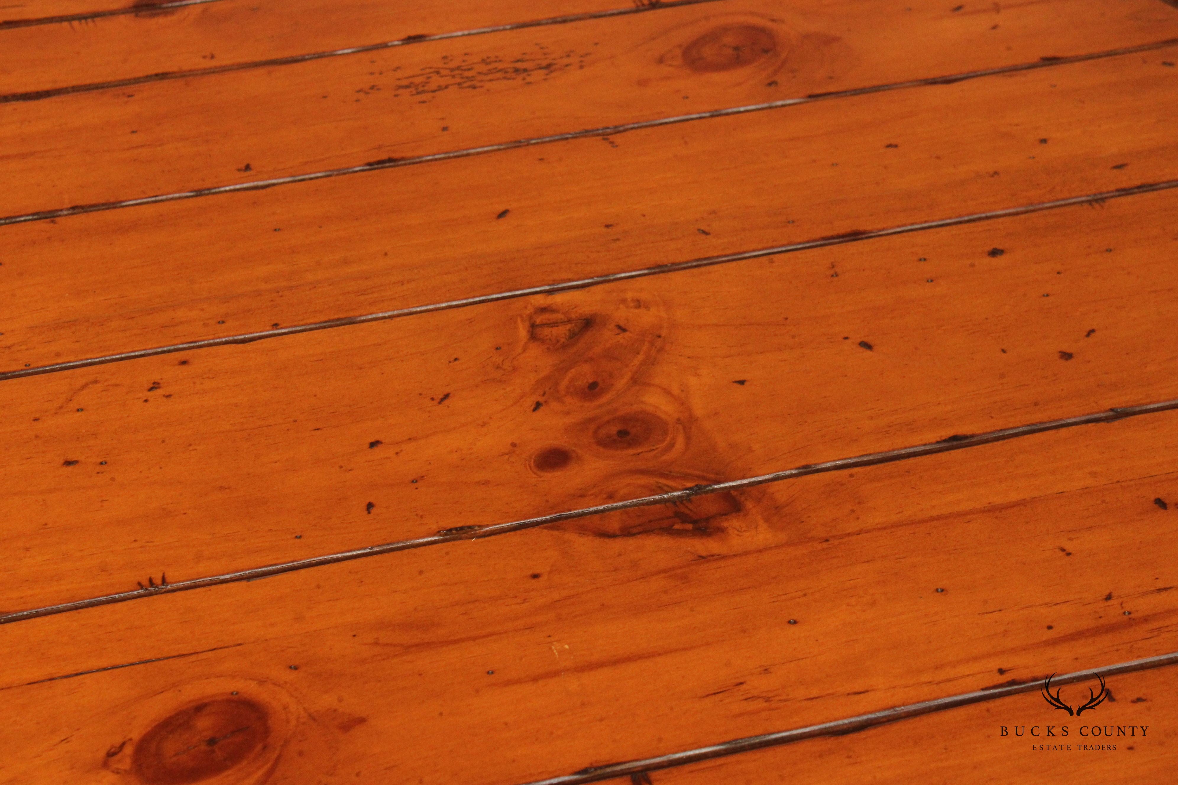 French Style Pine Top Iron Base Pub Table