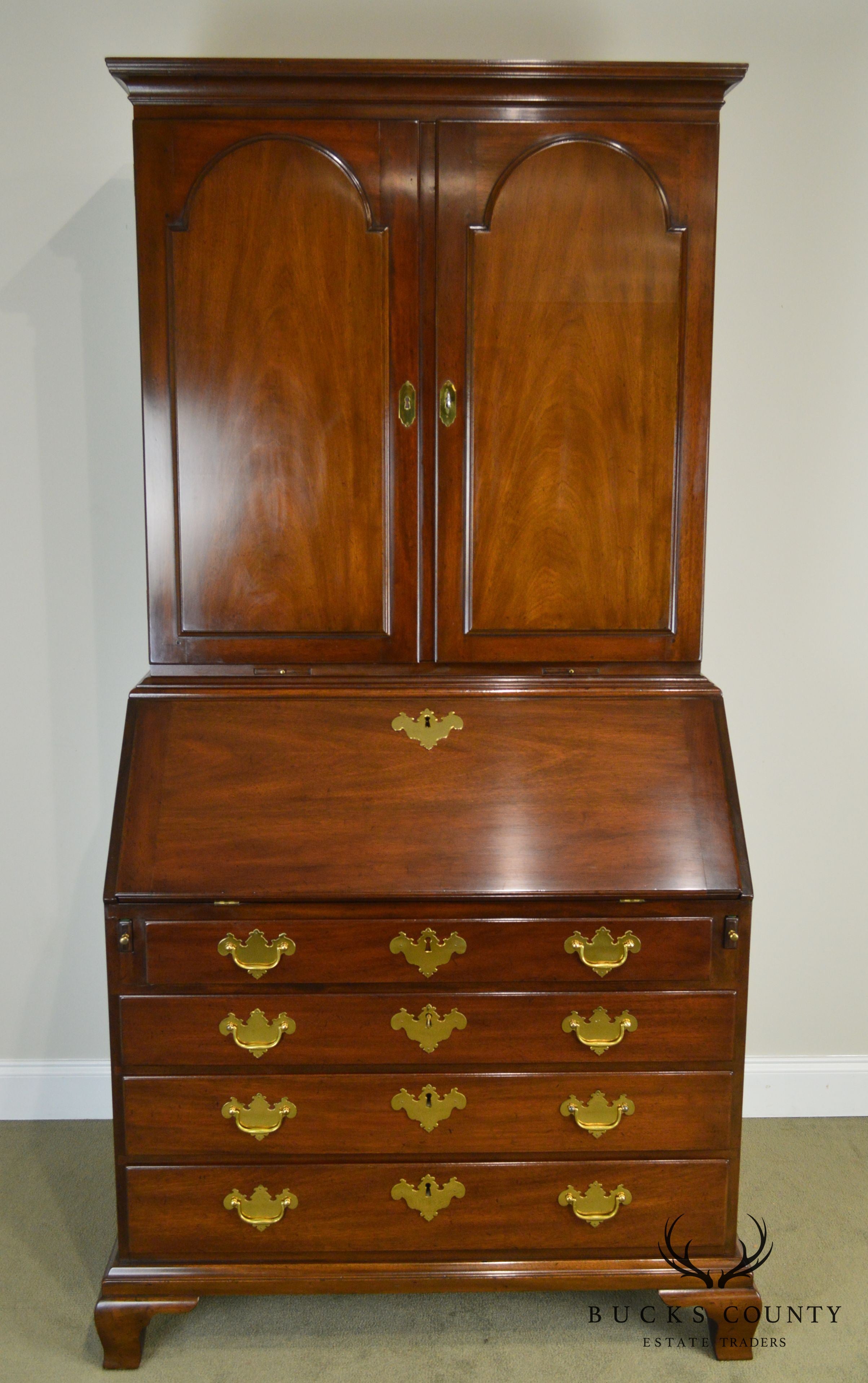 Kittinger Historic Newport Collection Mahogany Chippendale Secretary Desk