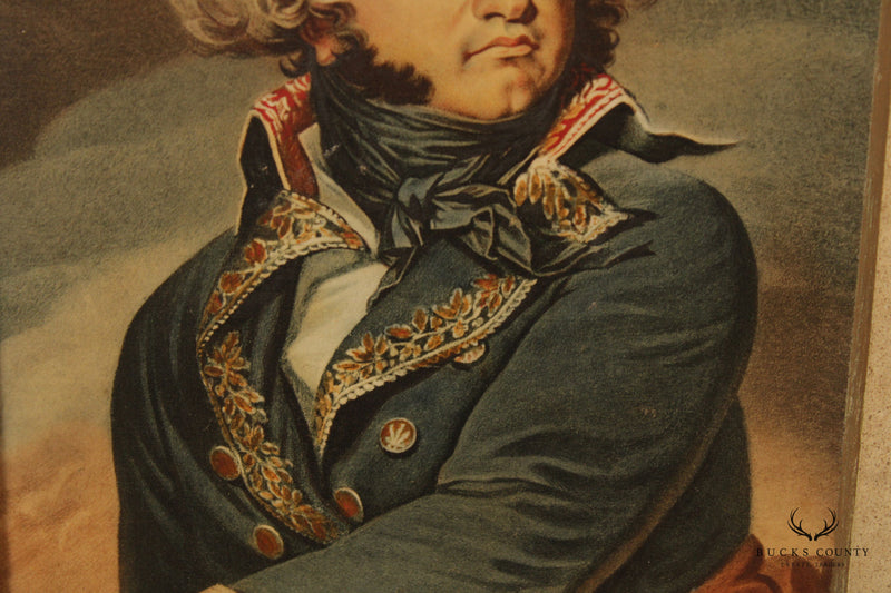 Vintage French General Jean Baptiste Kleber Portrait Print, After Jean-Urbain Guérin
