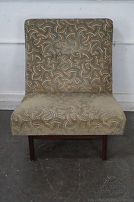 Jens Risom Mid Century Modern Walnut Frame Lounge Chair