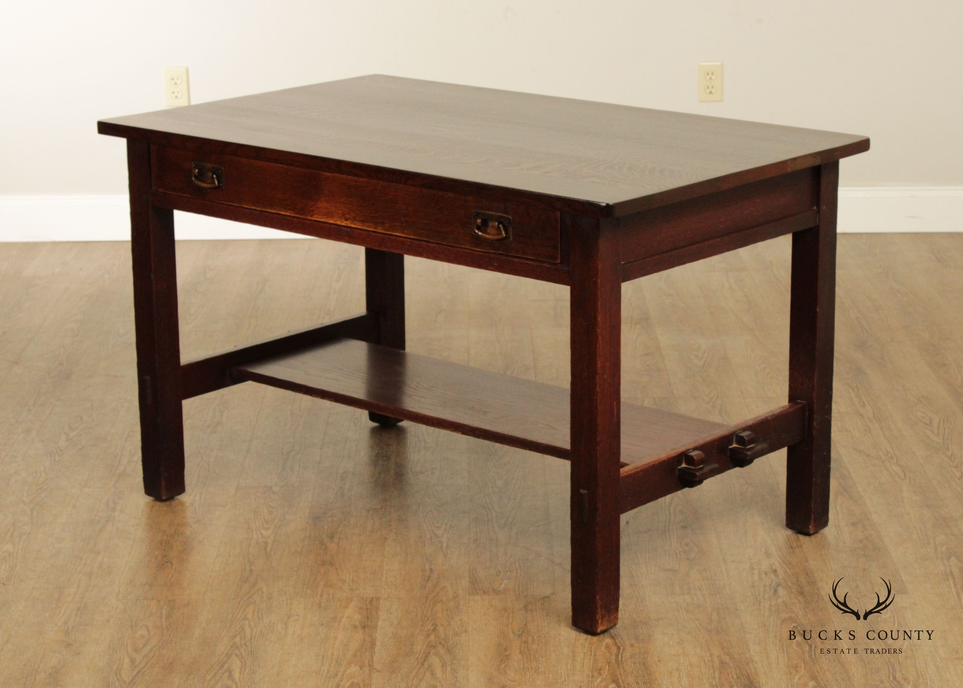 Antique L. & J.G. Stickley Mission Oak Library Table