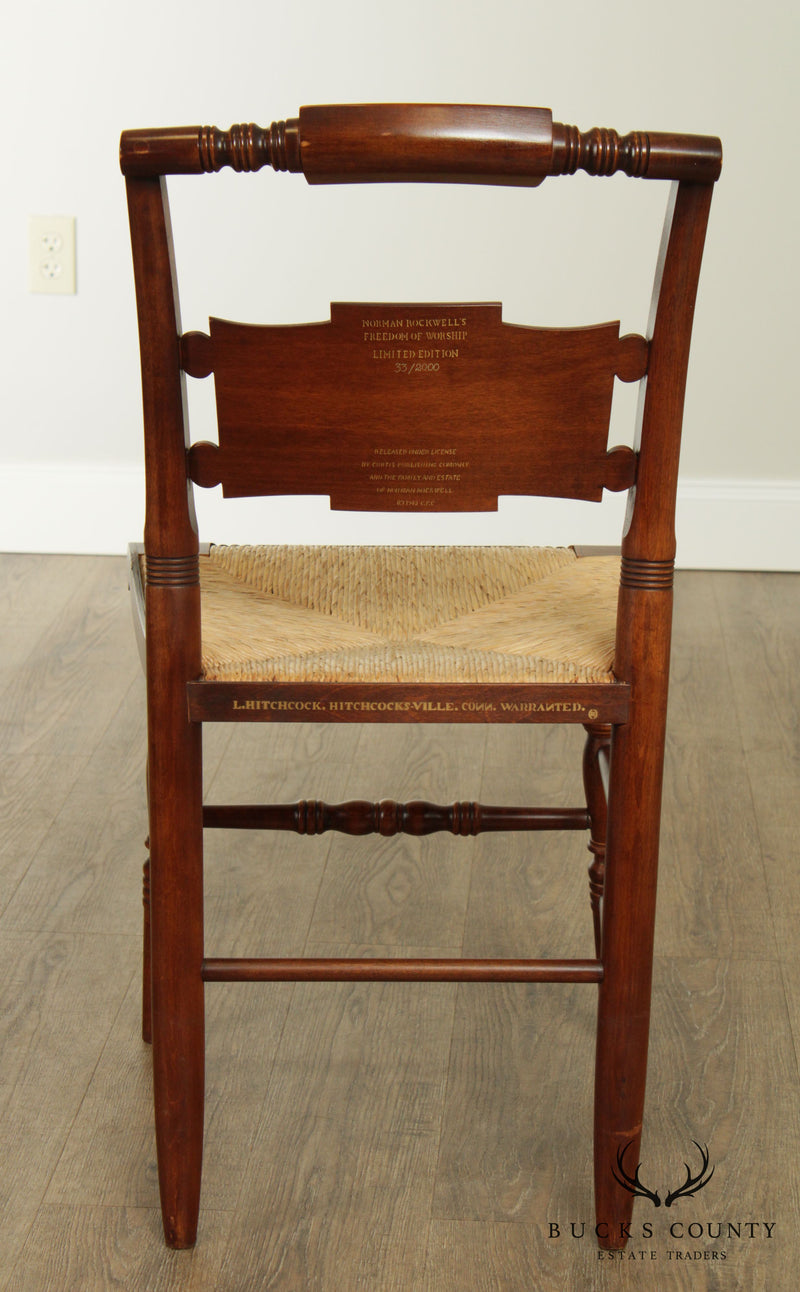Hitchcock Norman Rockwell "Freedom of Worship" Limited Edition Side Chair