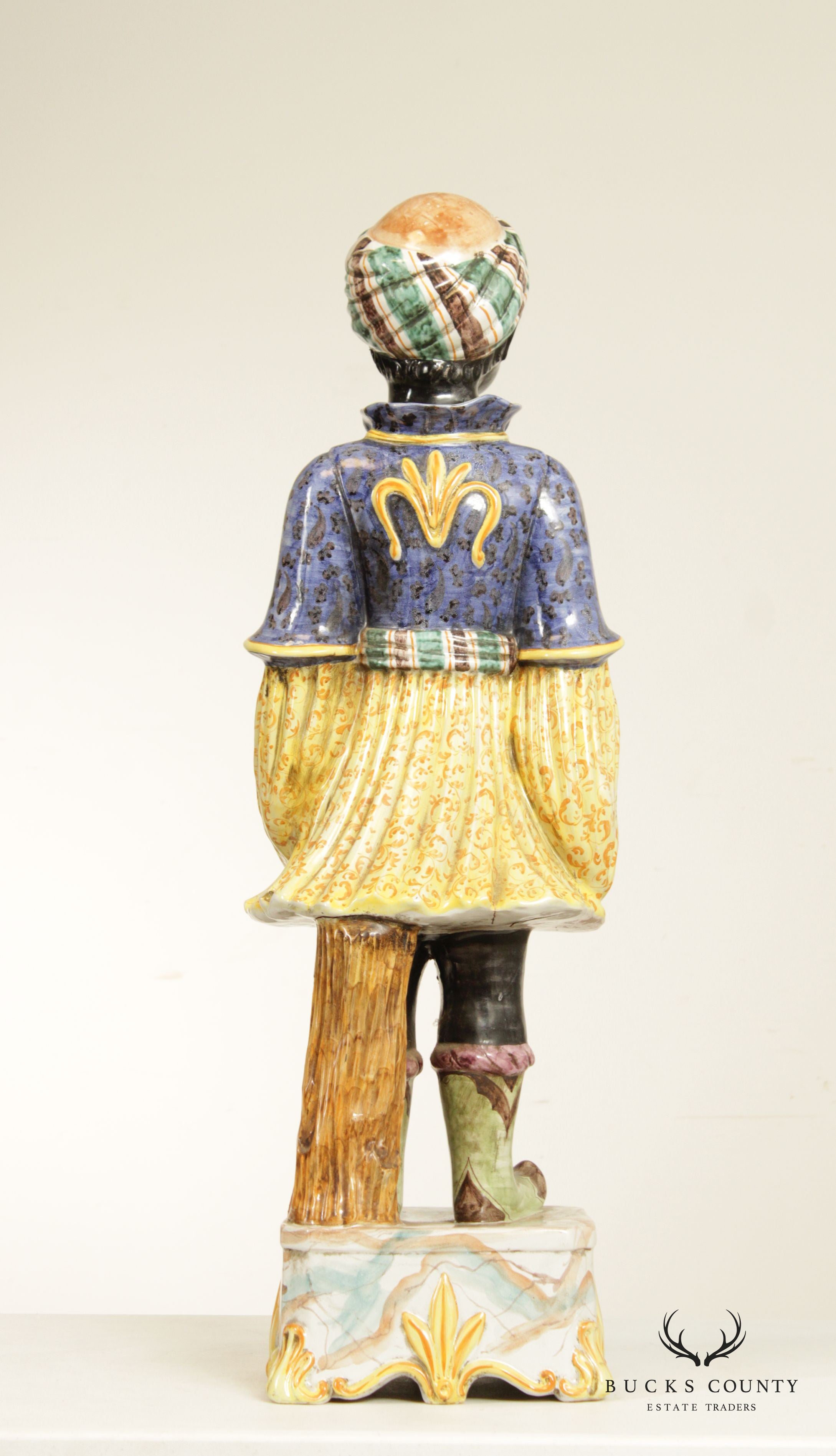 Vintage Italian Majolica Blackamoor Figure