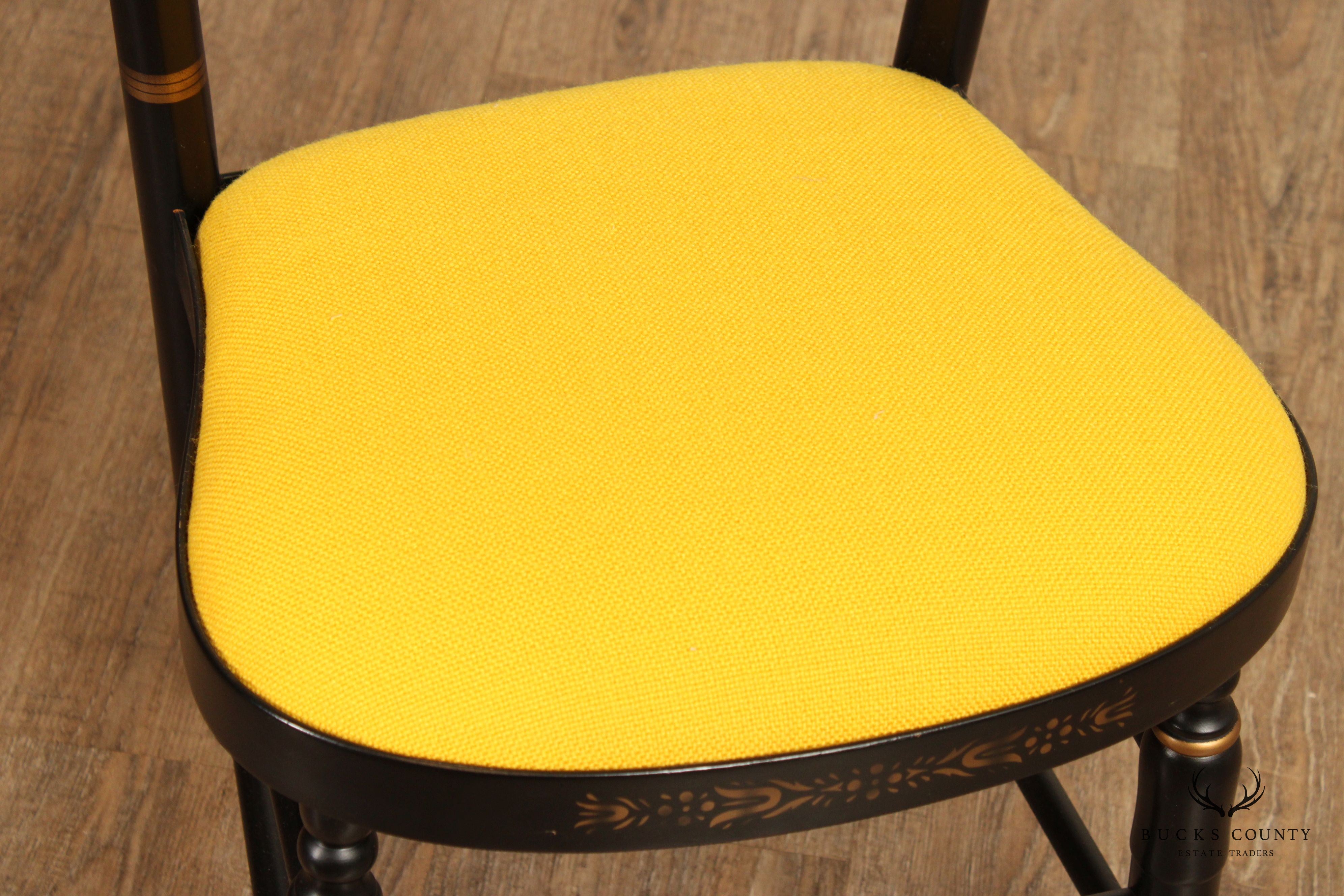 L. Hitchcock Black and Gold Stencil-Decorated Side Chair