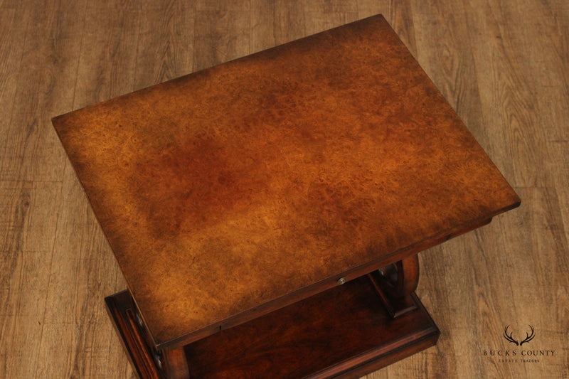 Councill Empire Style Burl Wood One-Drawer End Table