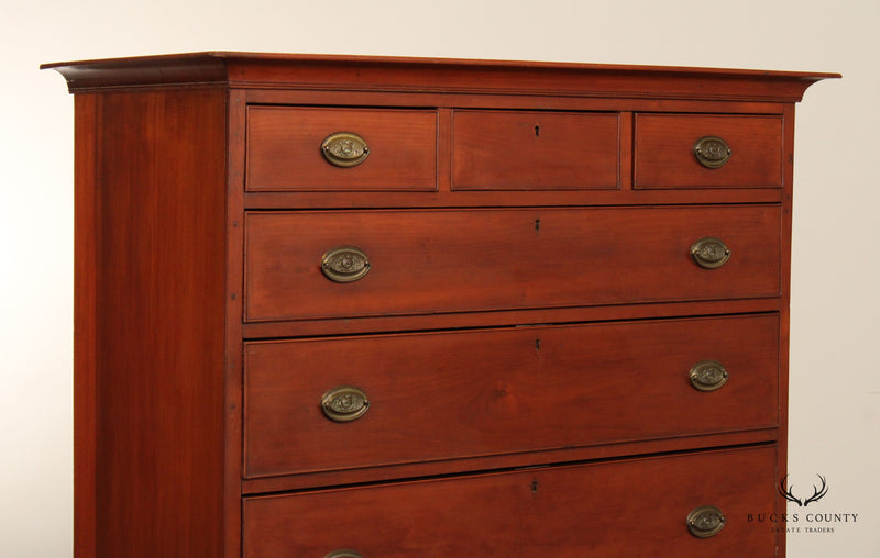Antique American Cherry Hepplewhite Tall Chest of Drawers
