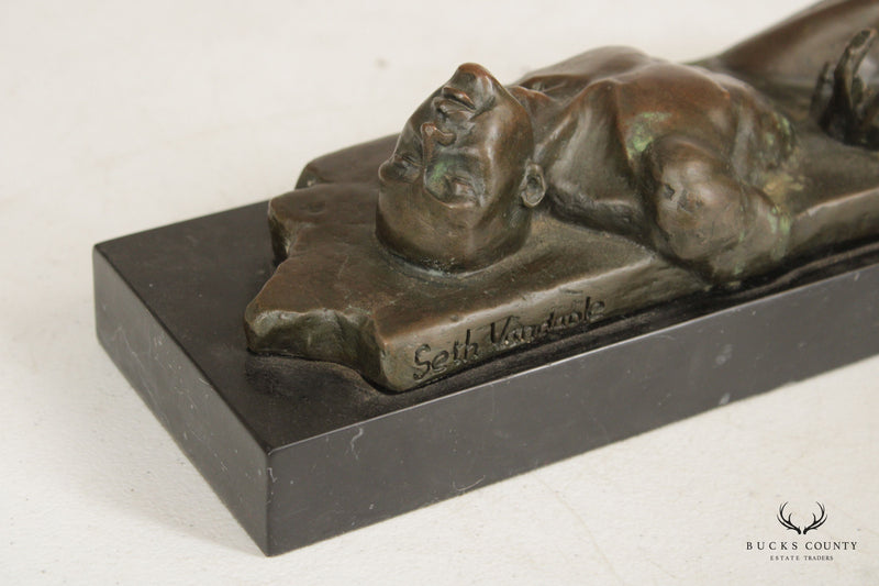 Seth Vandable Bronze Sculpture, Man Sinking