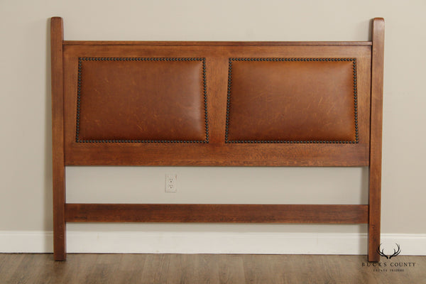 Stickley Mission Collection Oak and Leather King Headboard